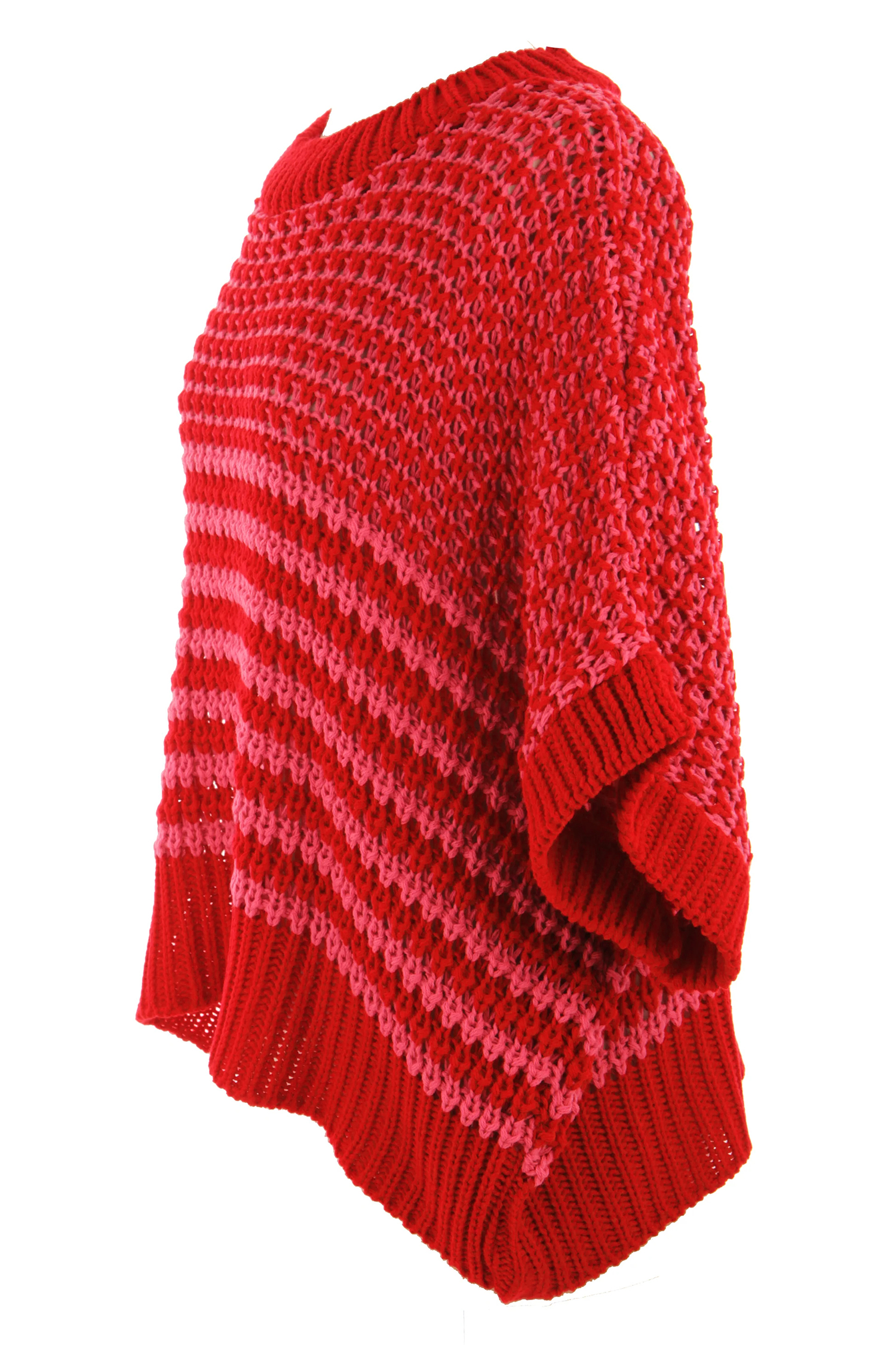 Black Stripe 3/4 Draped Sleeve Slouchy Sweater