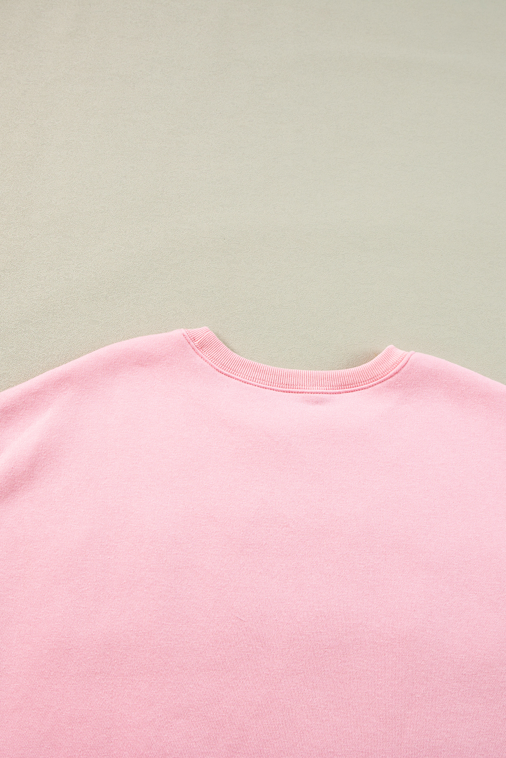 Pink LOVER Puff Print Drop Shoulder Pullover Sweatshirt