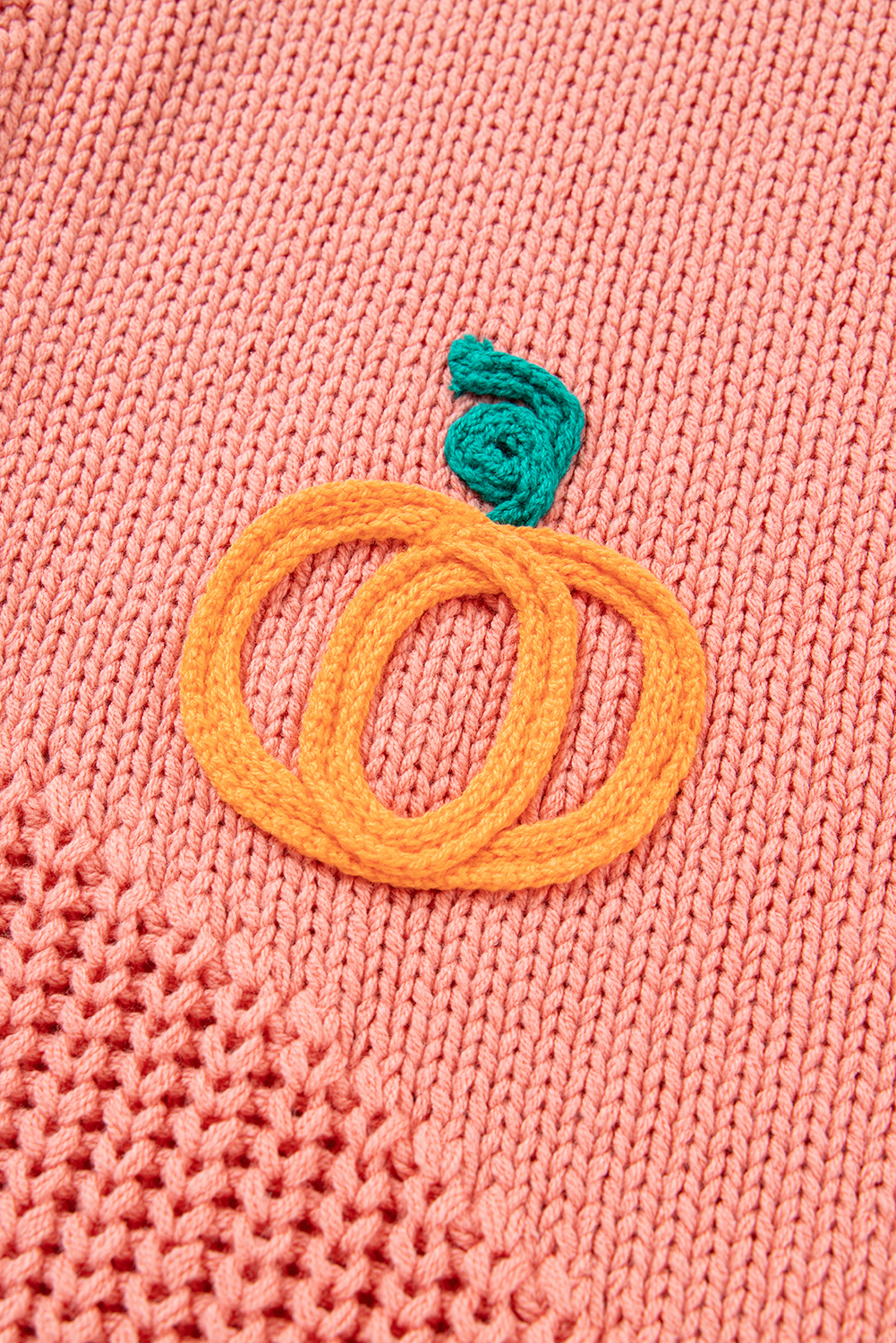 Blossom Pumpkin Embroidered Thanksgiving Holiday Sweater