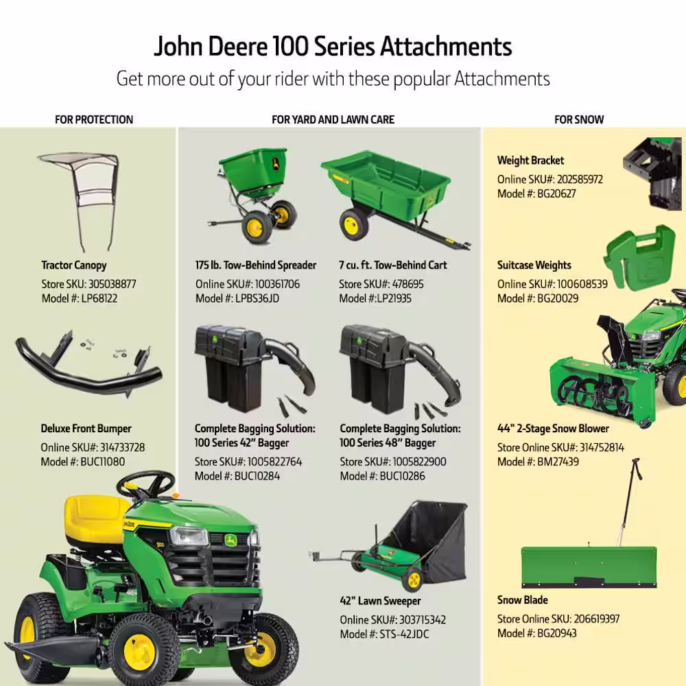 John Deere S100 42-in Riding Lawn Mower – 17.5-HP Gas Hydrostatic Drive