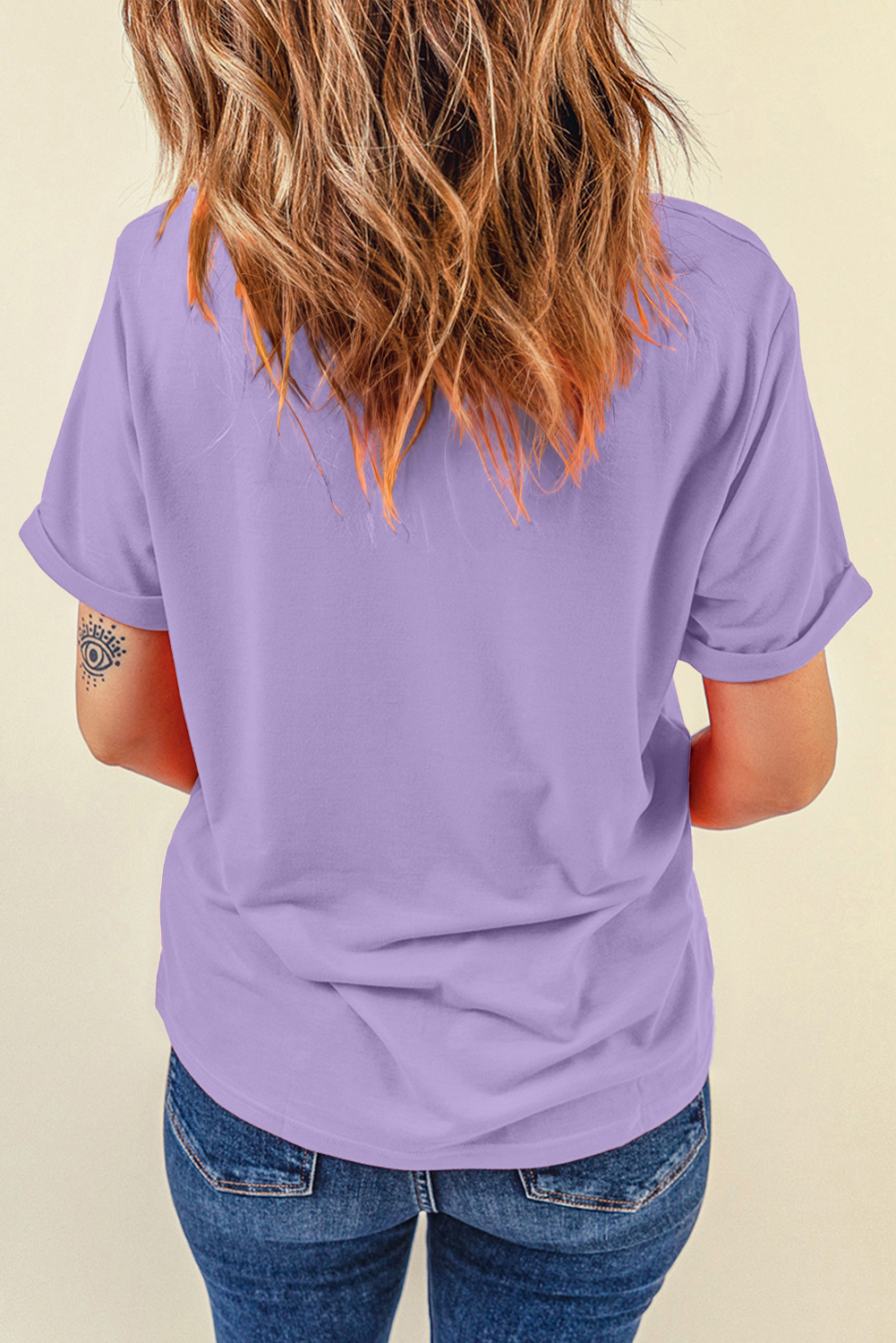 Wisteria Dotty Bowknot Bunny Graphic Crewneck Easter Fashion T Shirt