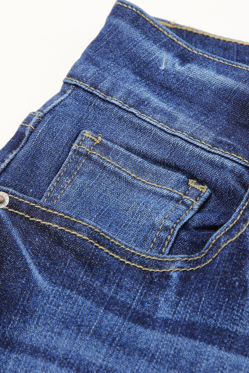 High Waist Distressed Straight Leg Jeans
