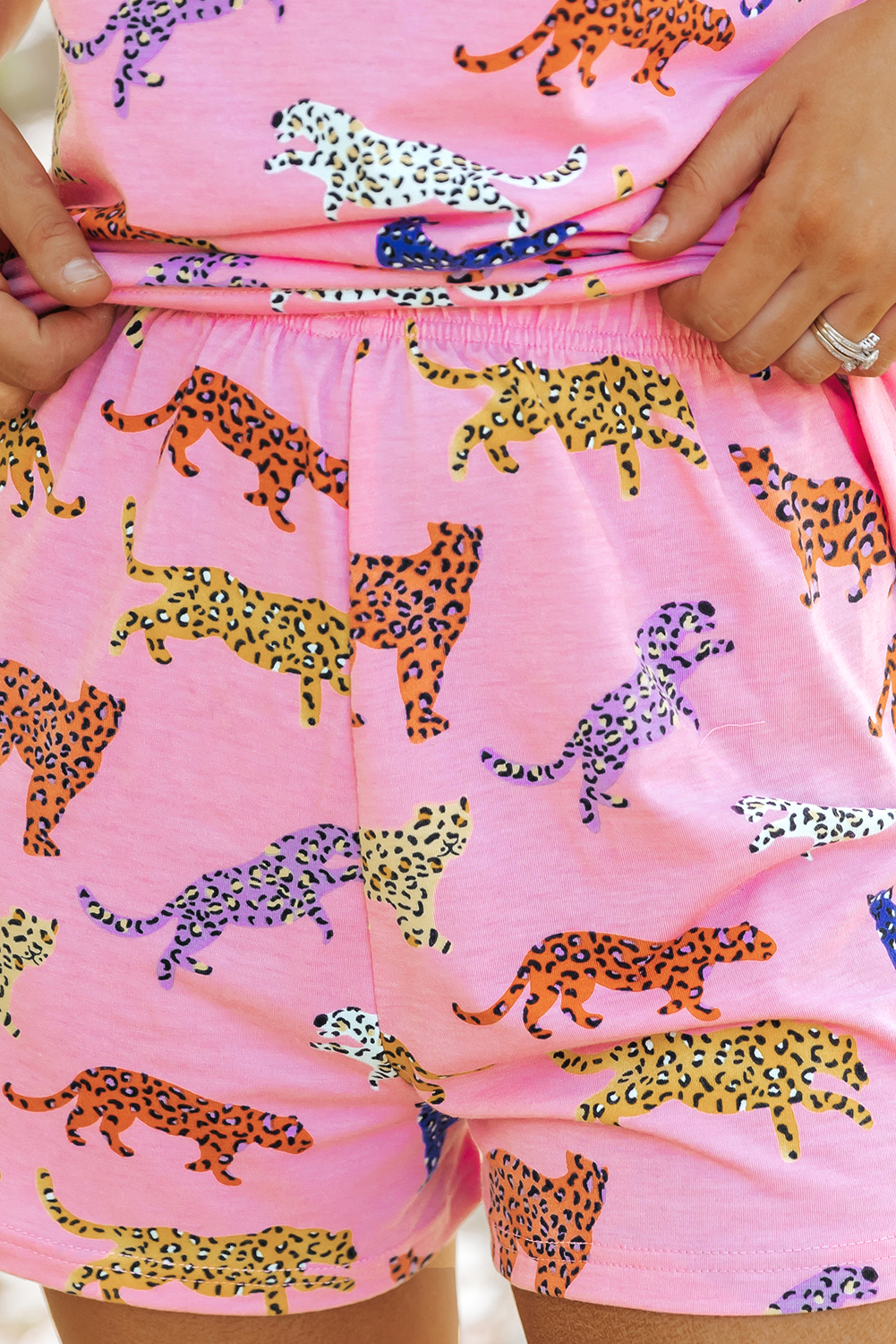 Pink Cheetah Print Shirt and Pants Pajama Set