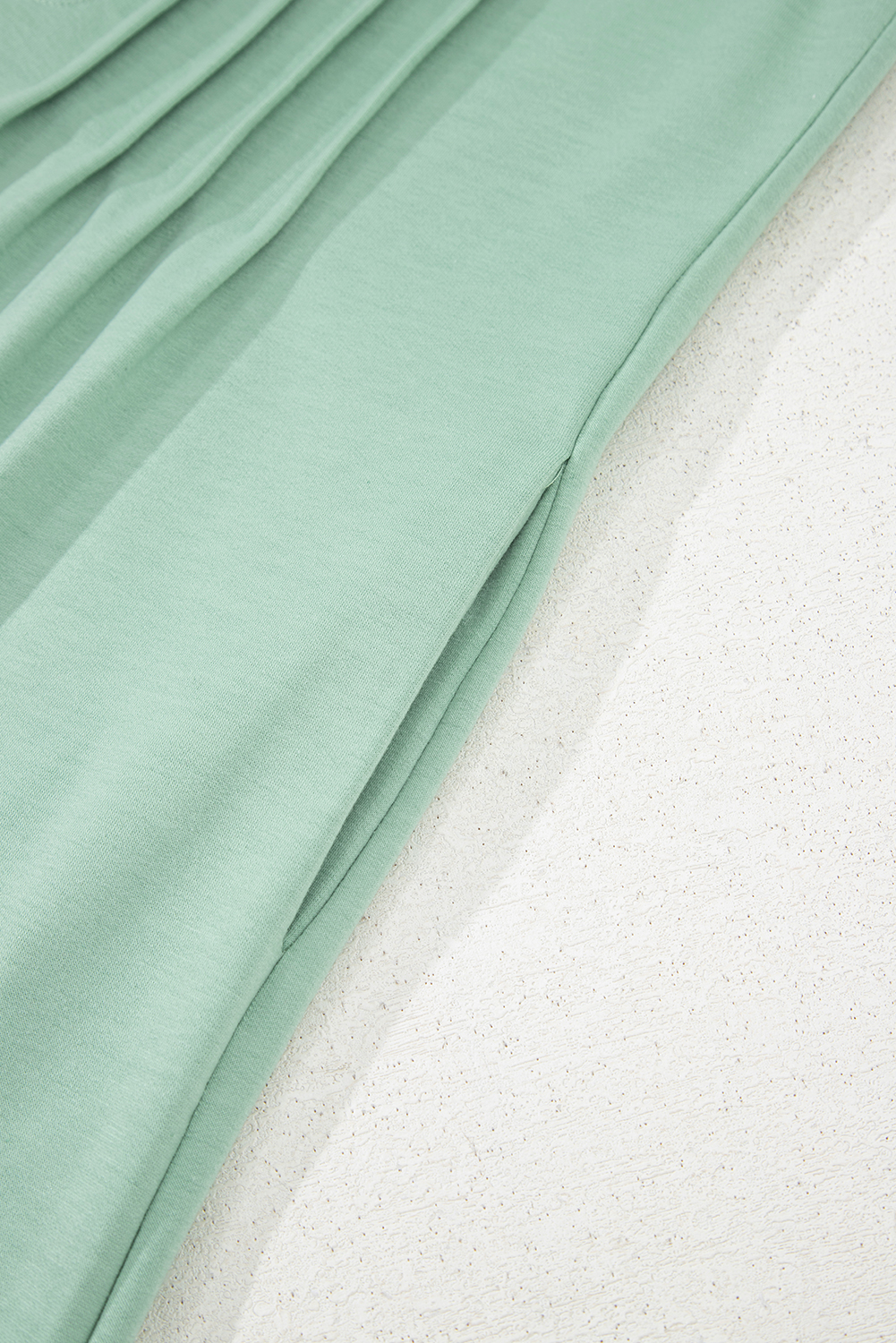 Smoke Green Tie V Neck Pintuck Sleeveless Loose Romper