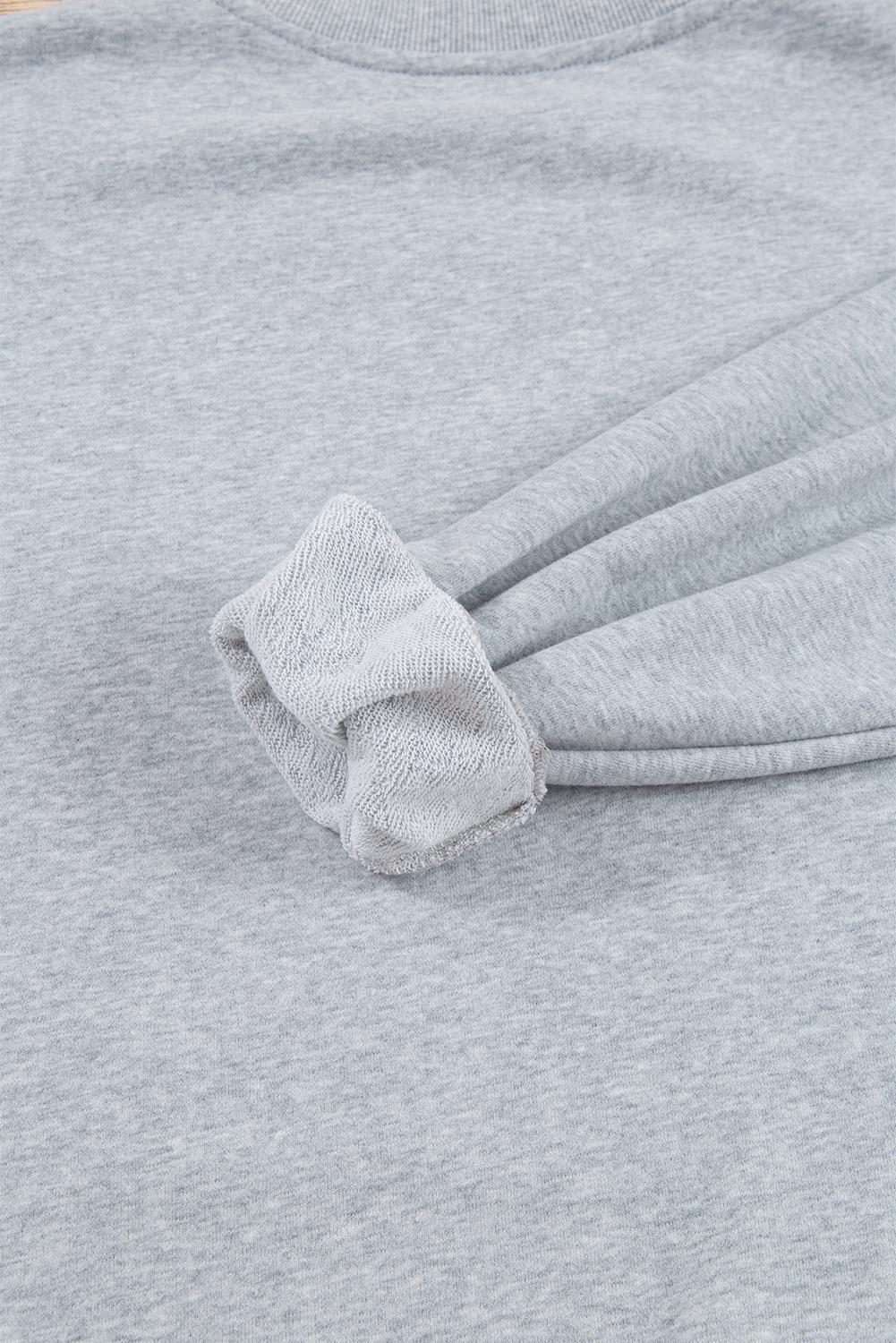 Navy Blue Plain Drop Shoulder Crewneck Pullover Sweatshirt