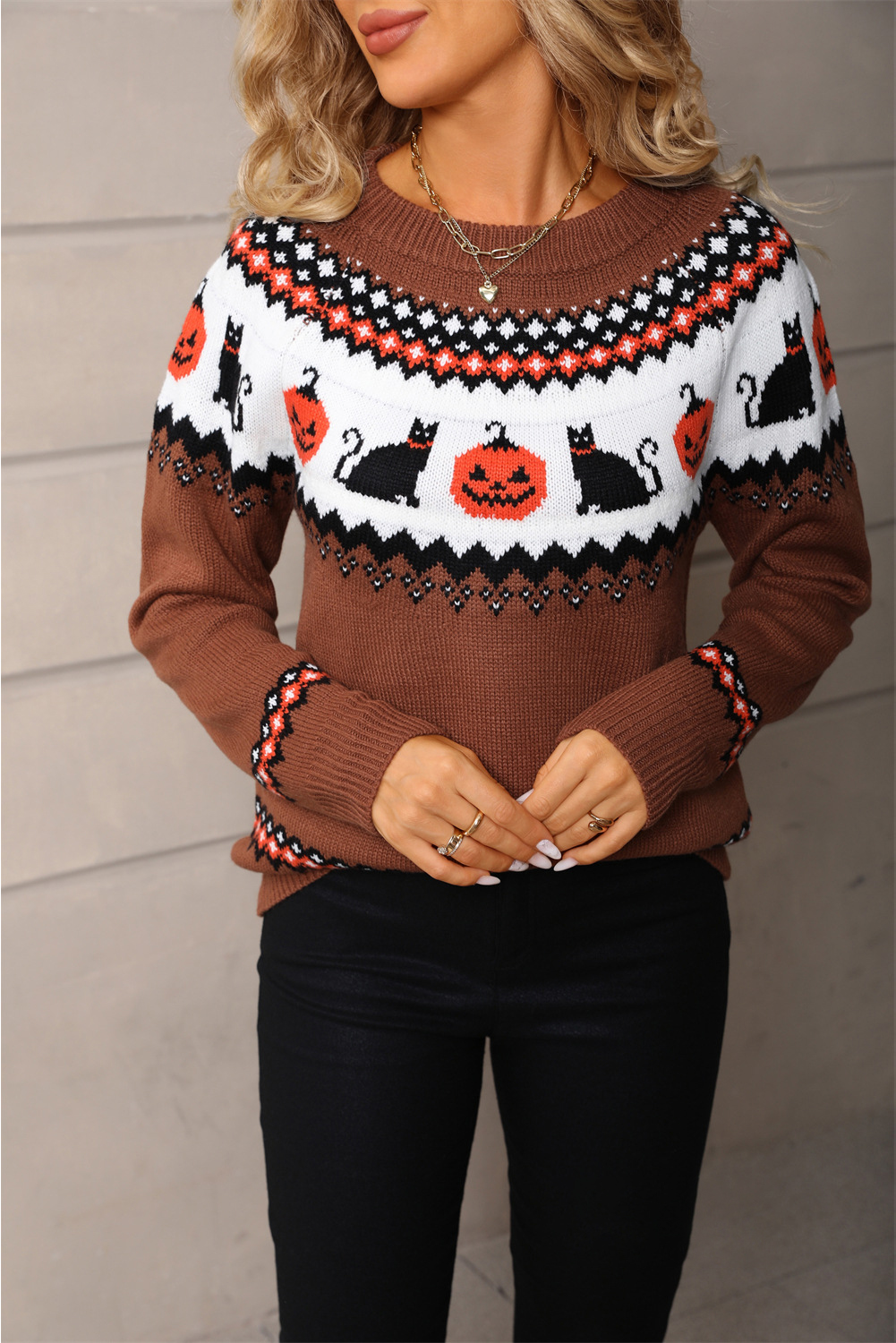 Coffee Pumpkin Jack-o-lantern Halloween Sweater