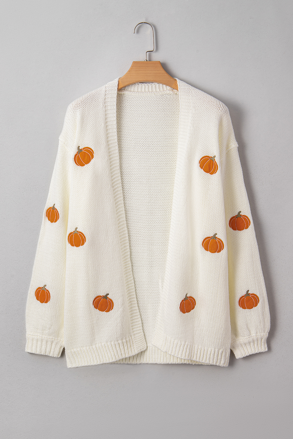 Light Pink Christmas Tree Print Open Front Drop Shoulder Midi Cardigan