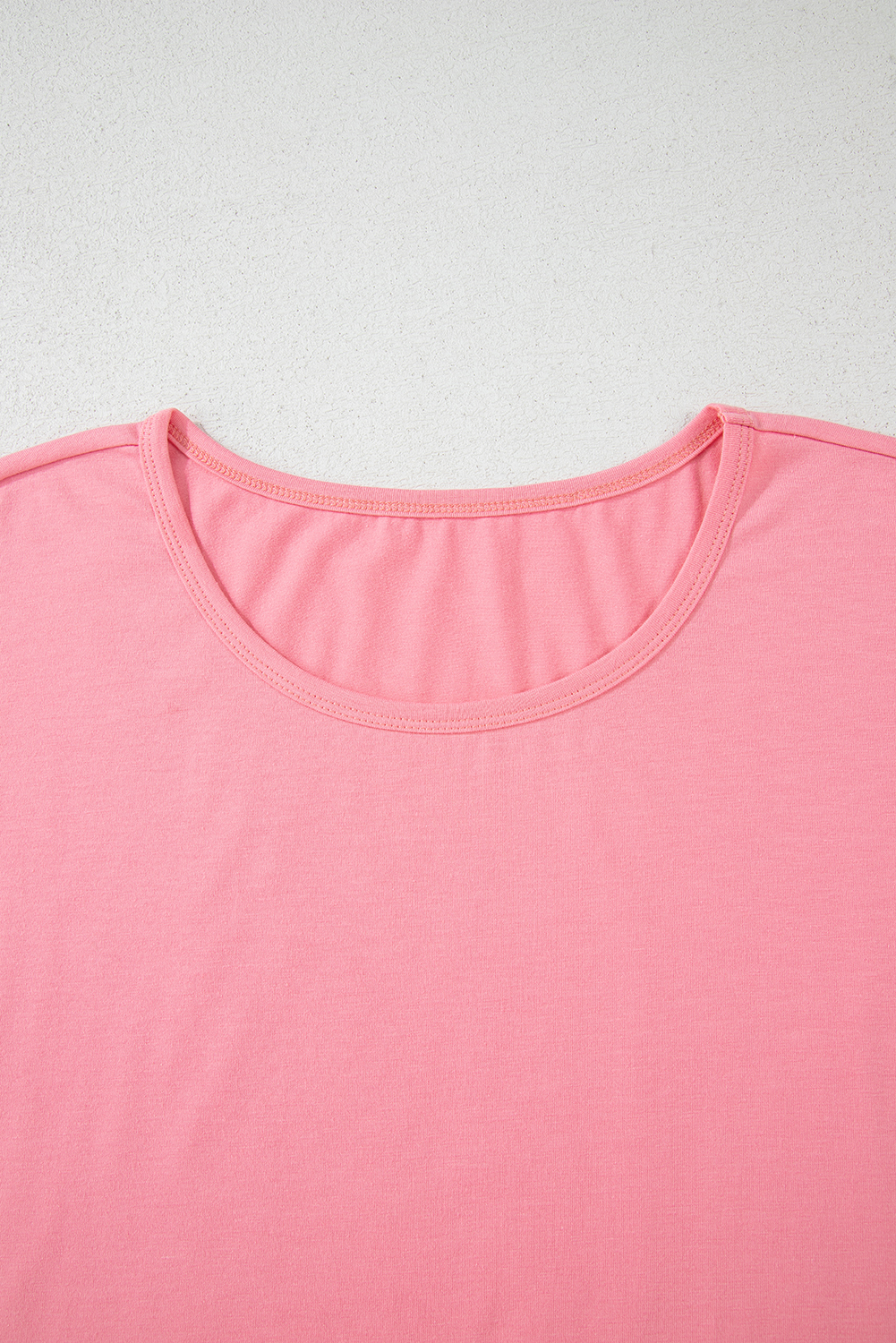 Pink Frilled Hem Loose T-Shirt