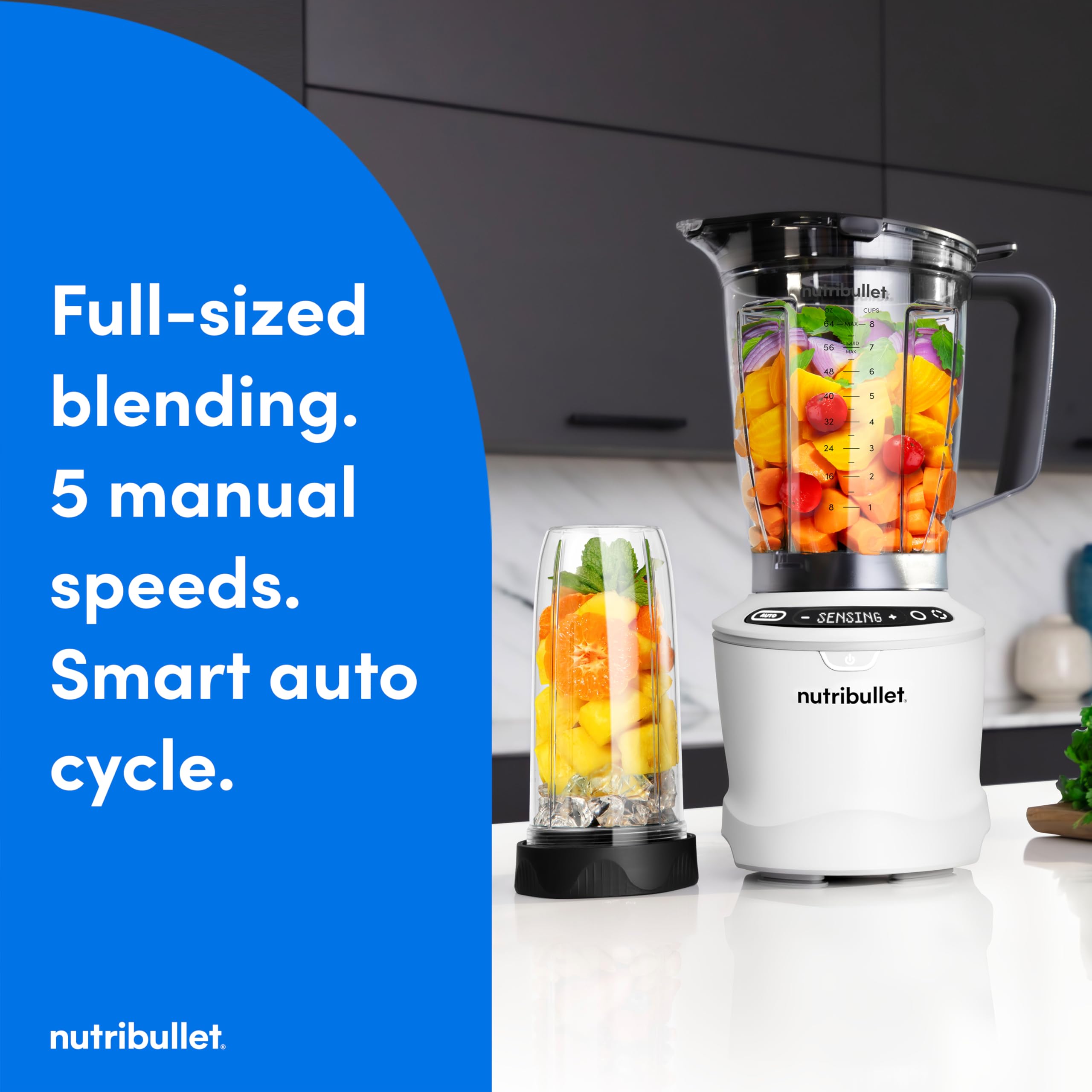 nutribullet SmartSense Blender Combo, 1400 Watt Gunmetal