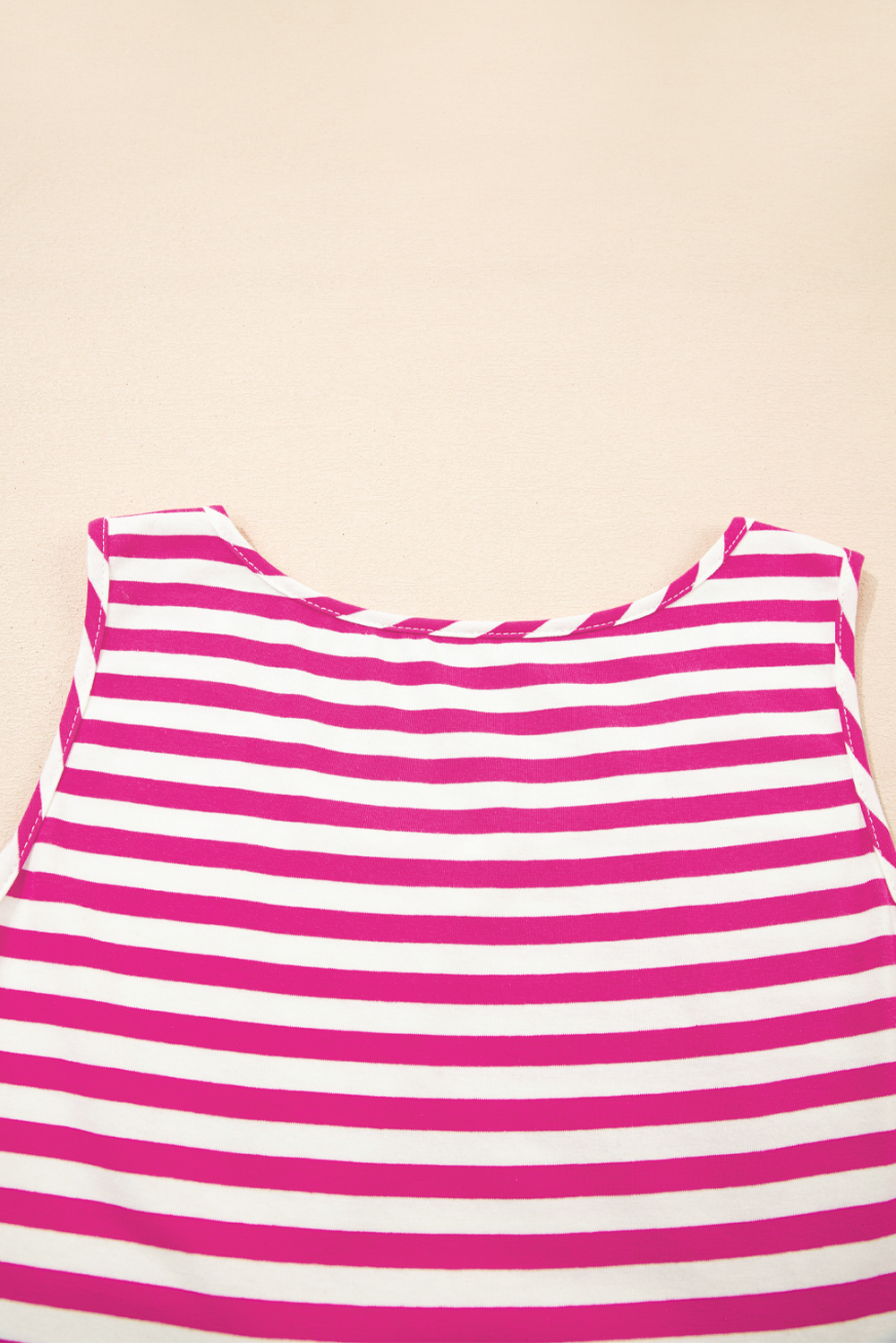 Black Stripe U Neck Sleeveless Loose Fit Mini Dress