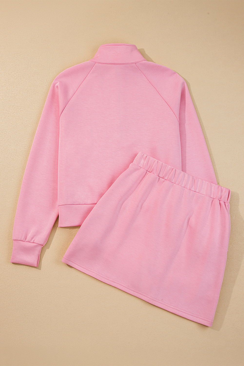 Dark Blue Half Zip Sporty Pullover Mini Skort 2pcs Outfit