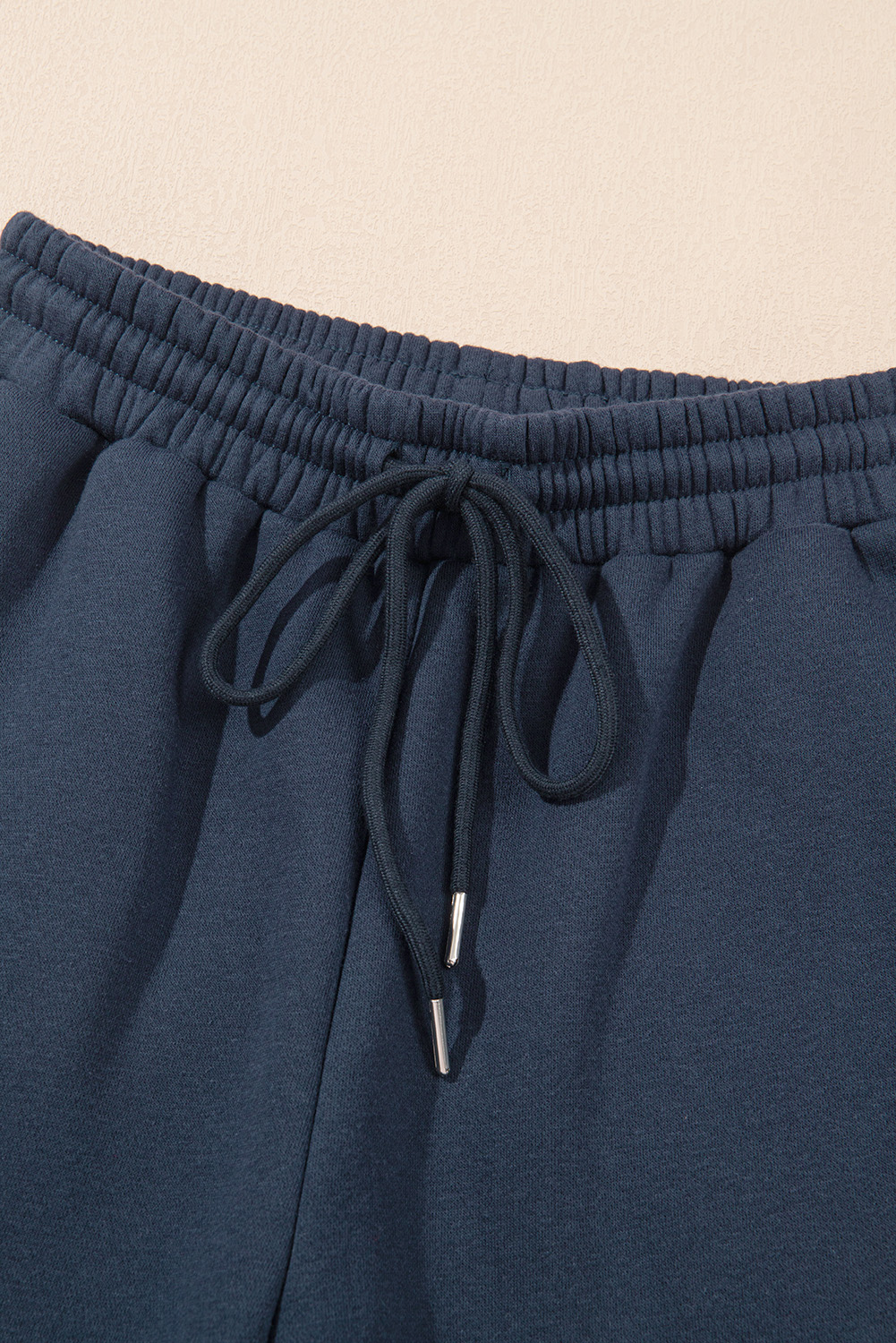 Black Drop Shoulder Loose Sweatshirt and Joggers Active Set