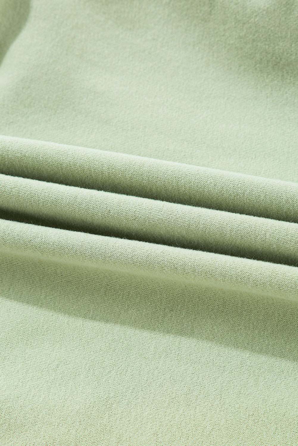 Smoke Green Fleece Lined Zip Up Stand Collar Thumbhole Sleeve Sweatshirt