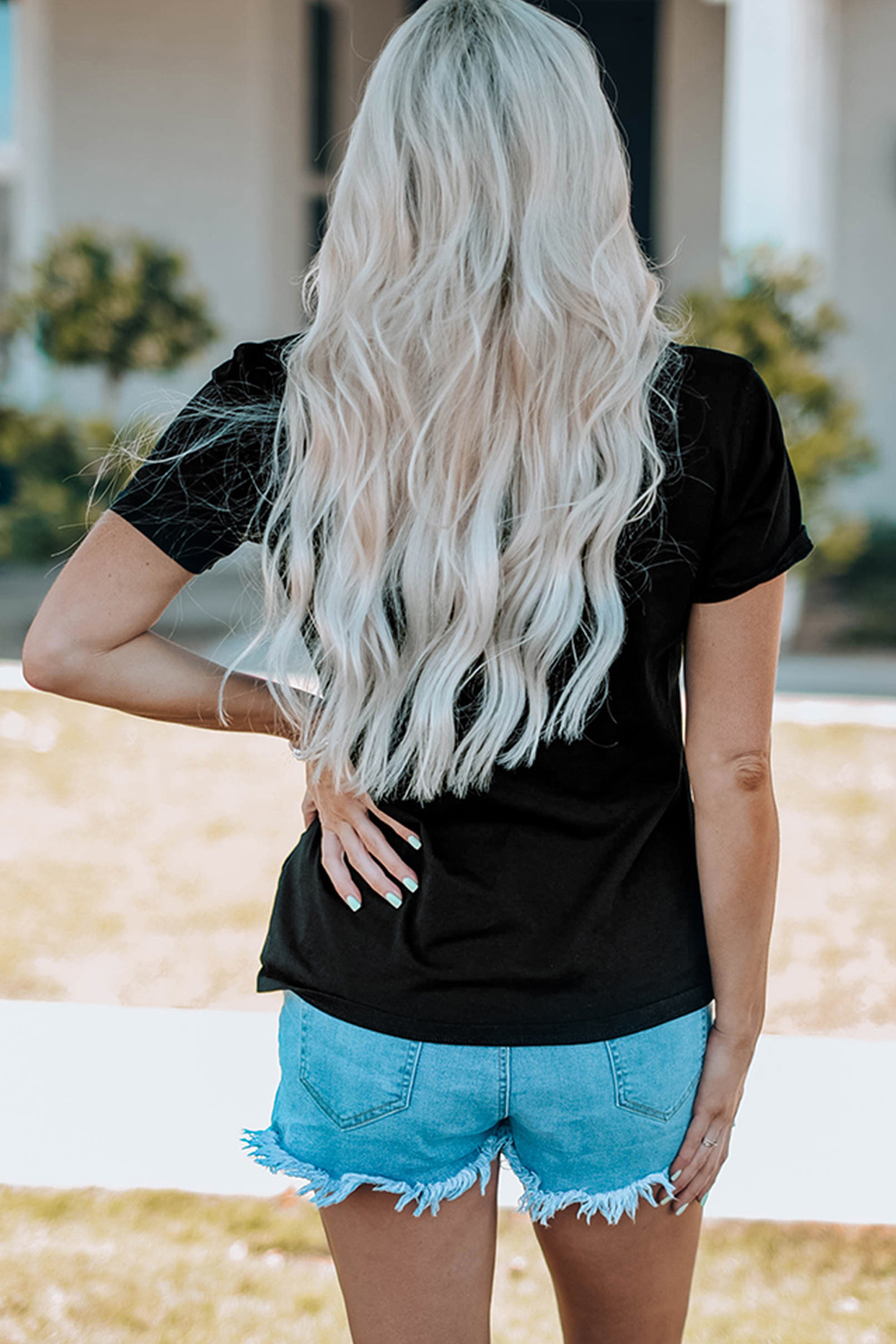 White Mardi Gras Sequin Graphic T-shirt