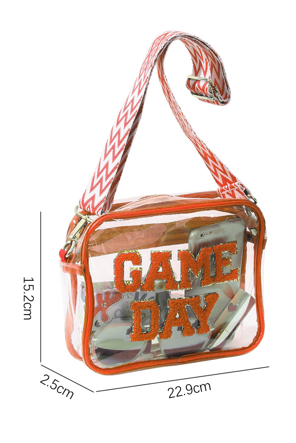 Black GAME DAY Rugby Football Clear Shoulder Bag