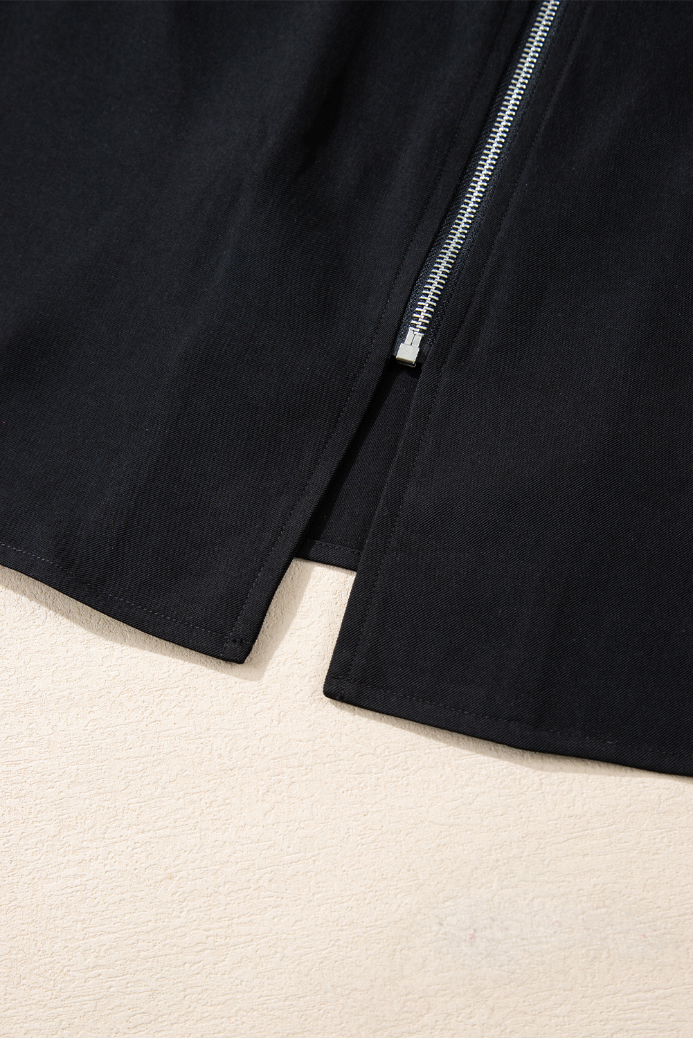 Red Dahlia Collar Tab Sleeve Zip Up Flap Detail Jacket