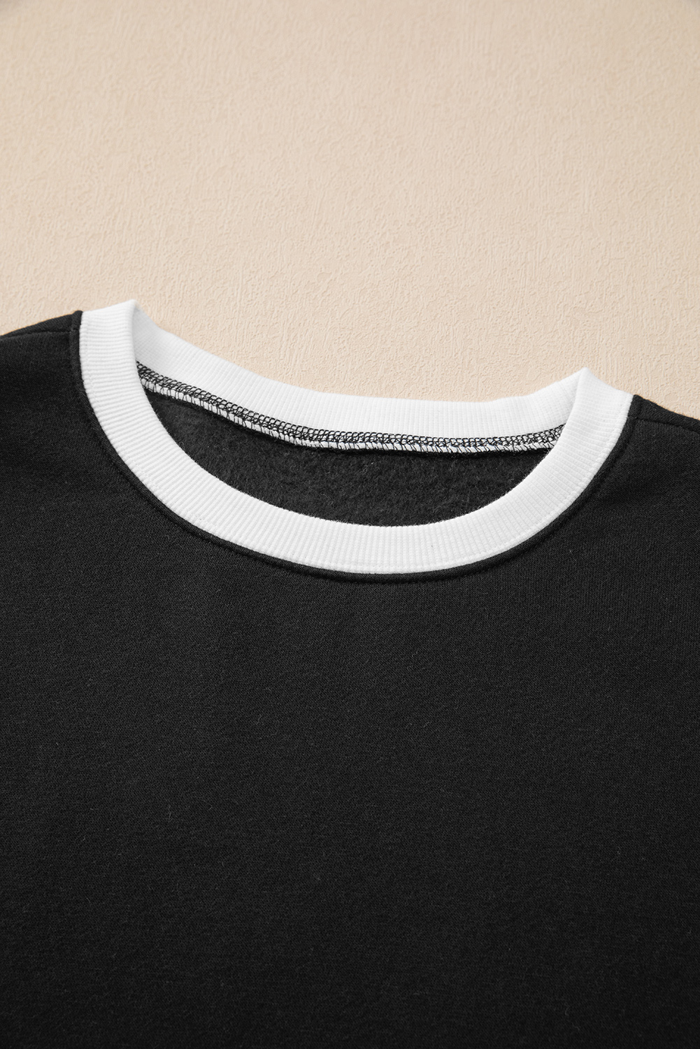 Black Drop Shoulder Loose Sweatshirt and Joggers Active Set