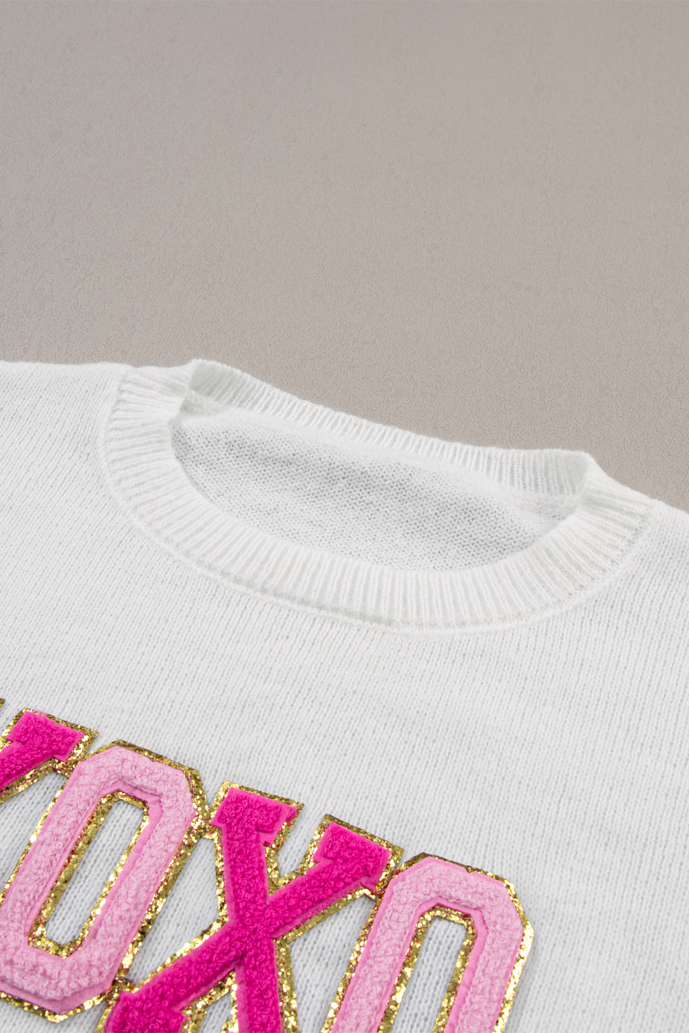 White Merry & Bright Round Neck Casual Sweater