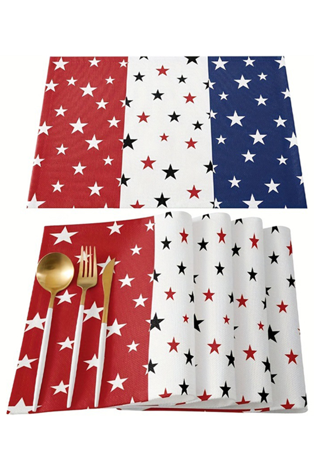 Dark Blue American Flag Star Print Reusable Placemat