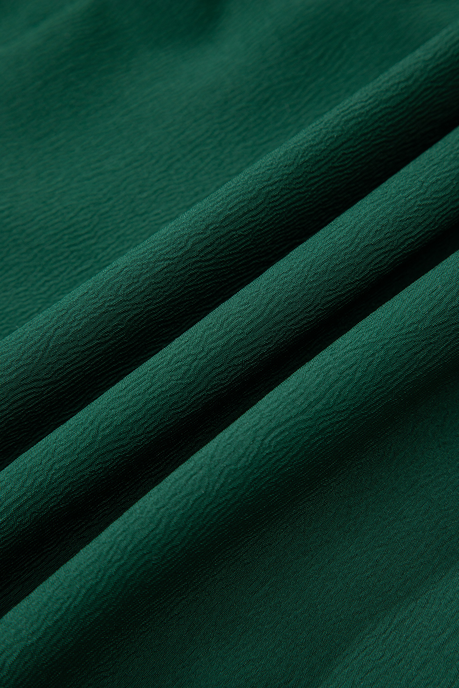 Blackish Green Solid Long Sleeve Button V Neck Tiered Maxi Dress
