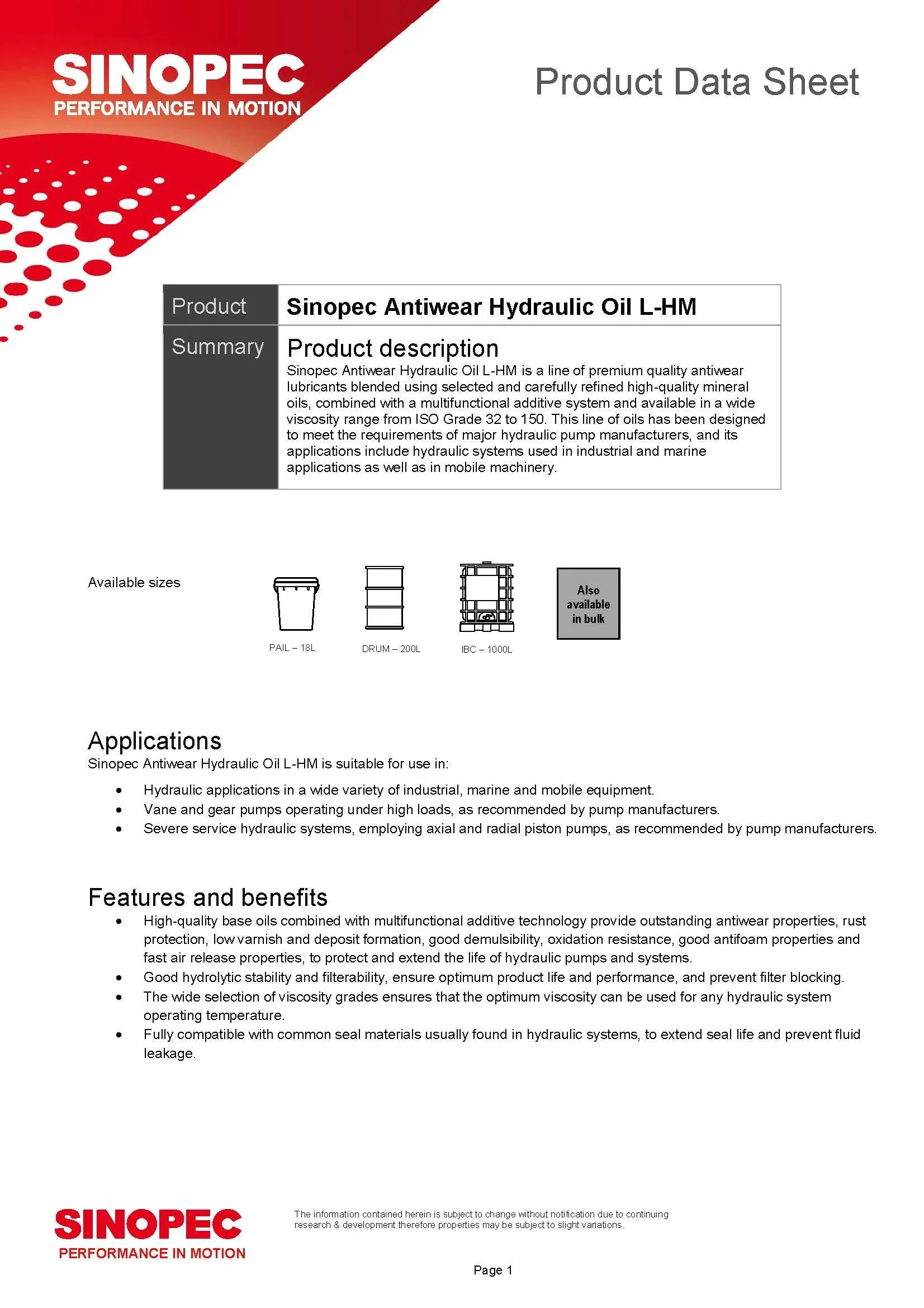 Premium Anti-wear Hydraulic Oil Fluid - 55 Gallon Drum (200L - 52.83 GAL)