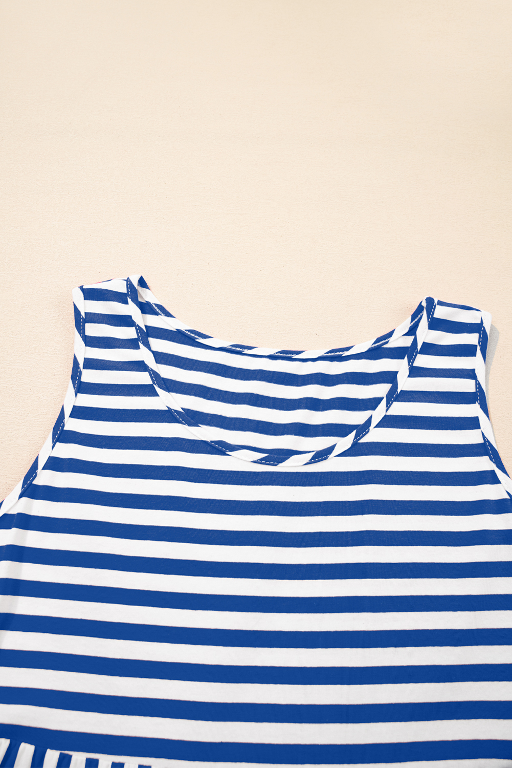 Black Stripe U Neck Sleeveless Loose Fit Mini Dress