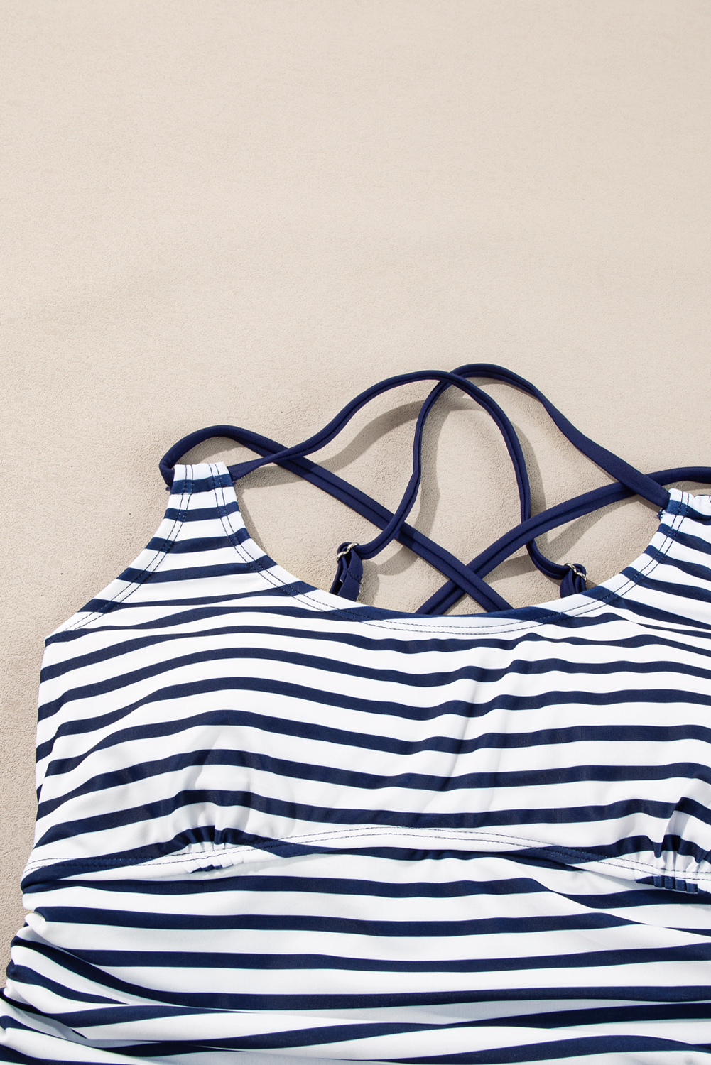 Sea Green Drawstring Tummy Control Mix-and-match 2pcs Tankini Swimsuit