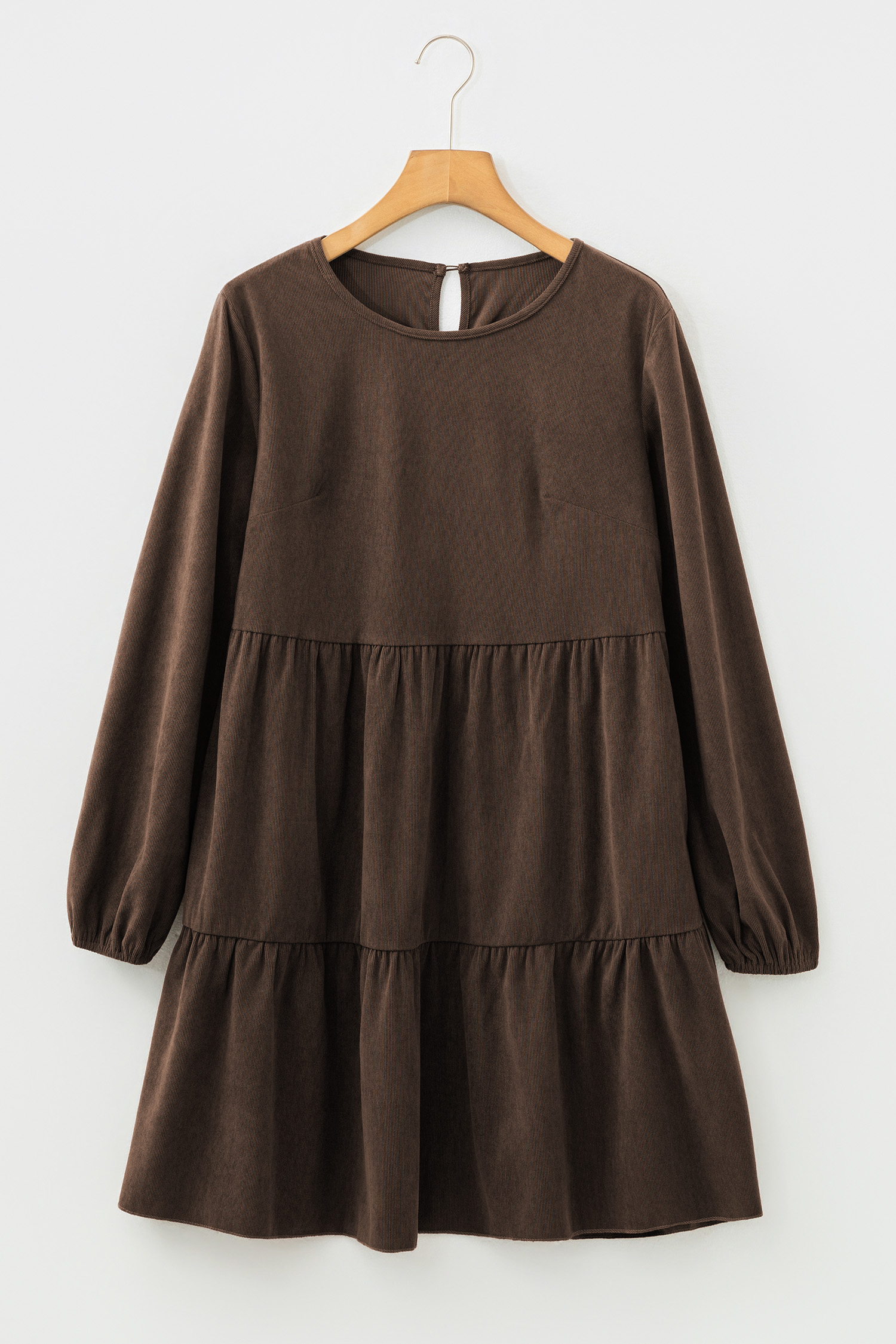 Black Lantern Sleeve Tiered Mini Dress