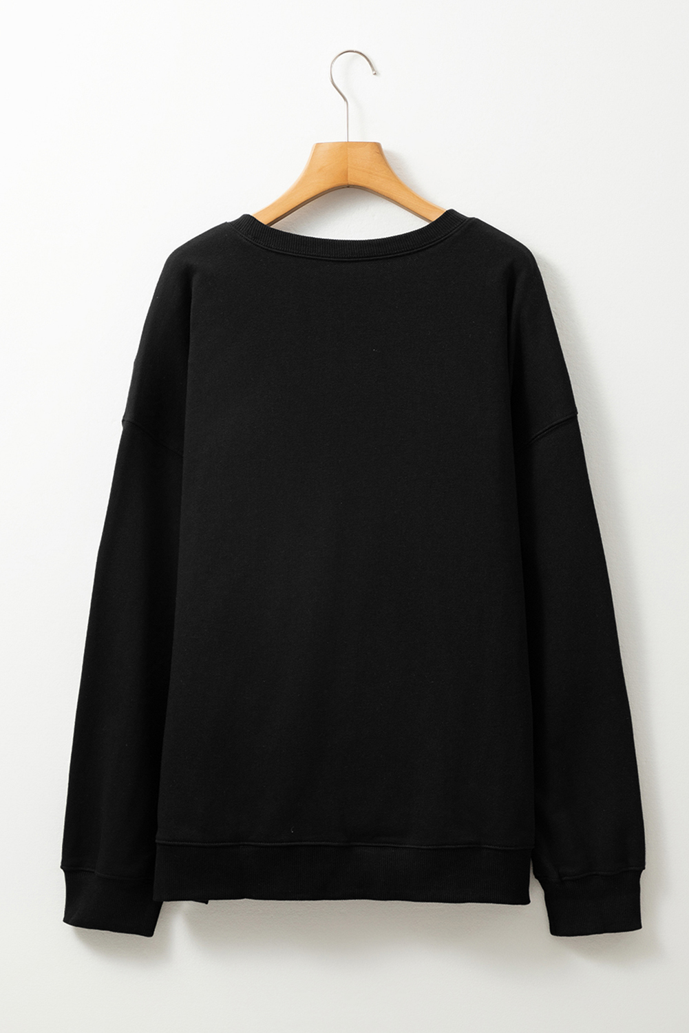 Black Rhinestone Jack-o-lantern Checkered Graphic Halloween Sweatshirt