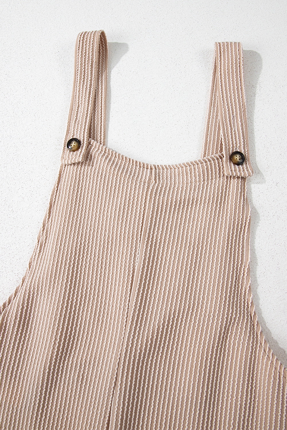 Dark Grey Ribbed Knit Patched Pocket Wide Leg Overalls