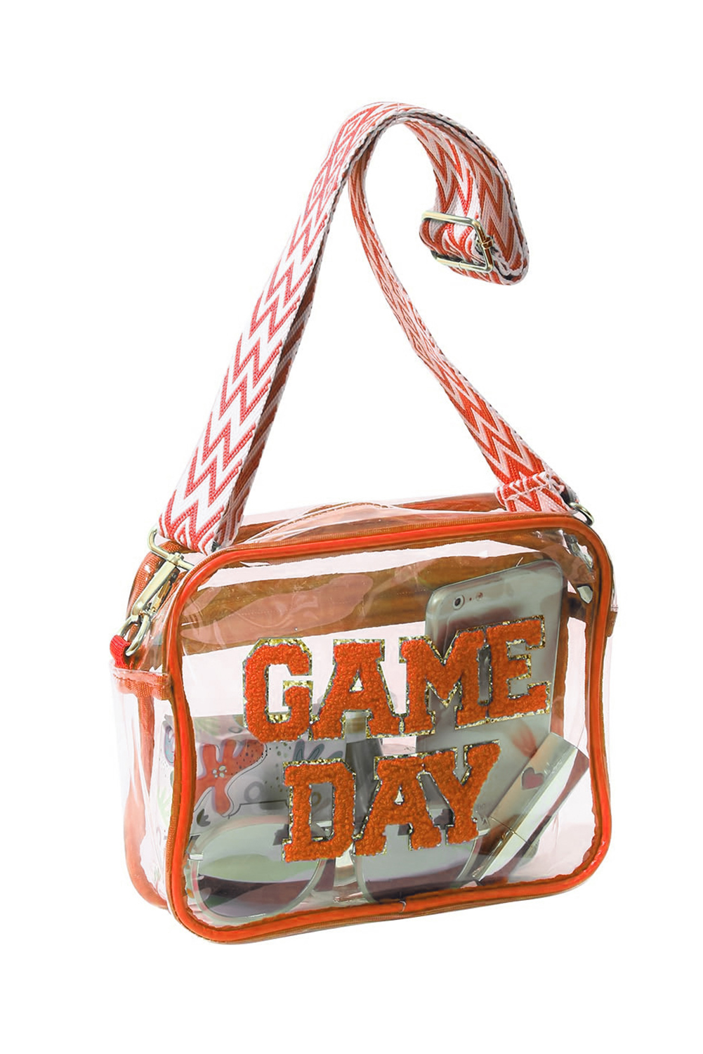 Black GAME DAY Rugby Football Clear Shoulder Bag