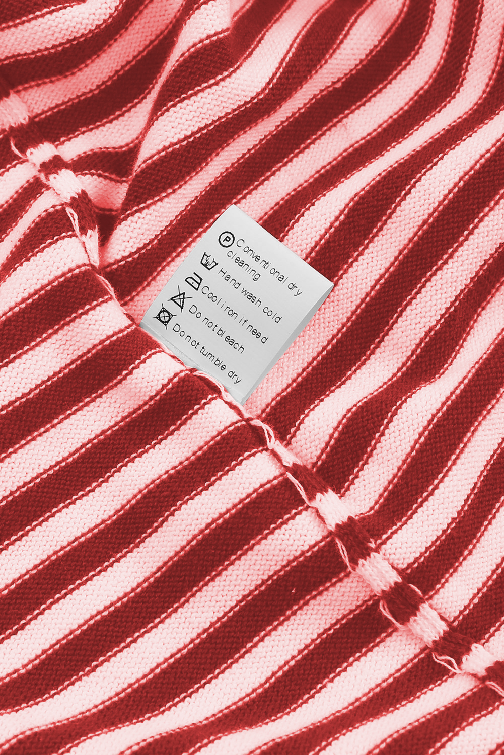 Fiery Red Striped Contrast Trimmed Drop Shoulder Sweater