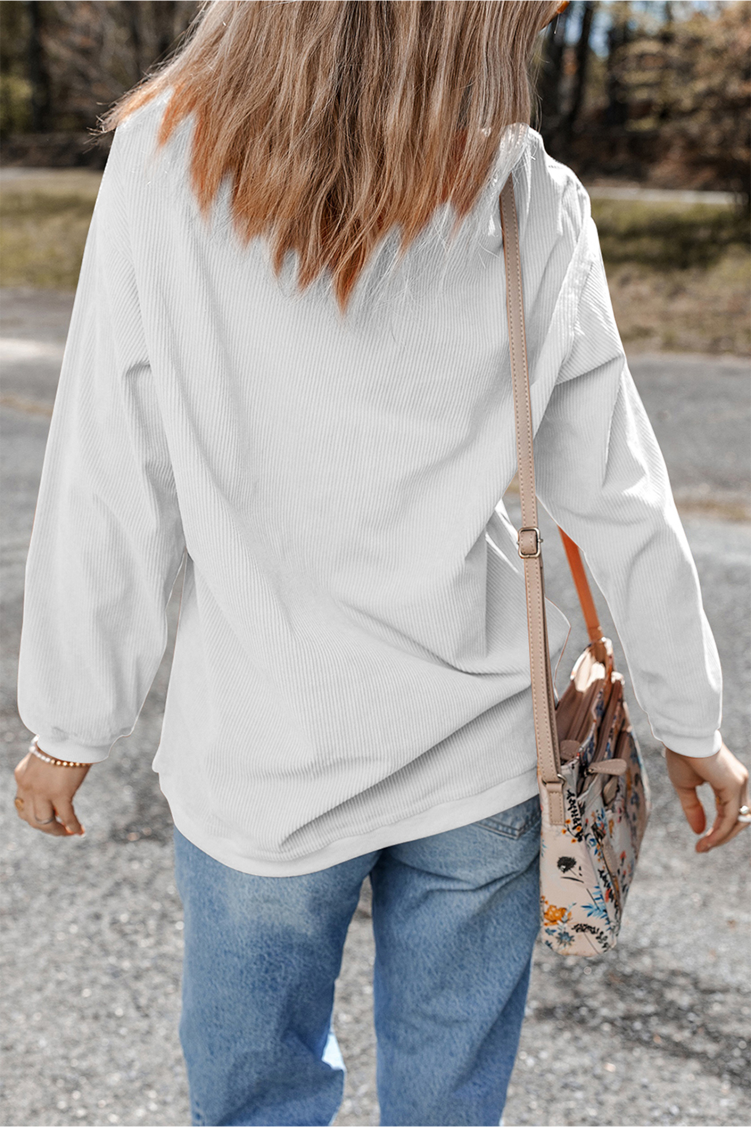 White 3D Ribbed Coquette Cheer Game Day Sweatshirt