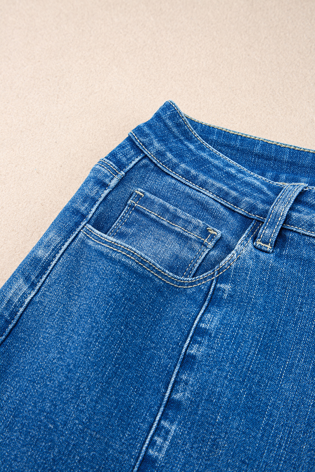 Black Plain Seam Detail Flared Bottom Ankle Length Jeans