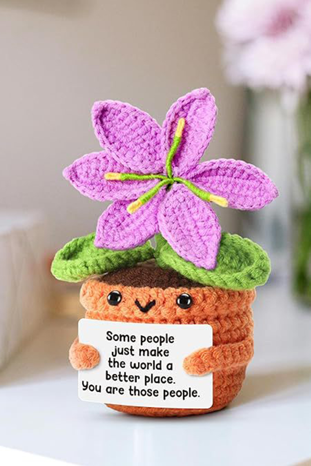 Orchid Bouquet Handmade Crochet Flower Pot Home Decoration