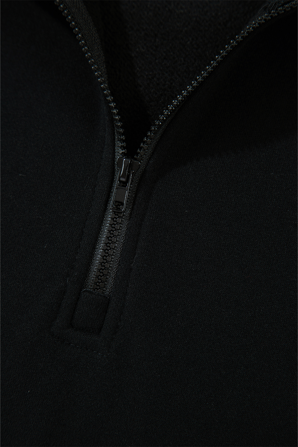 Fushia Zipped Neck Pullover Drop Shoulder Sweatshirt