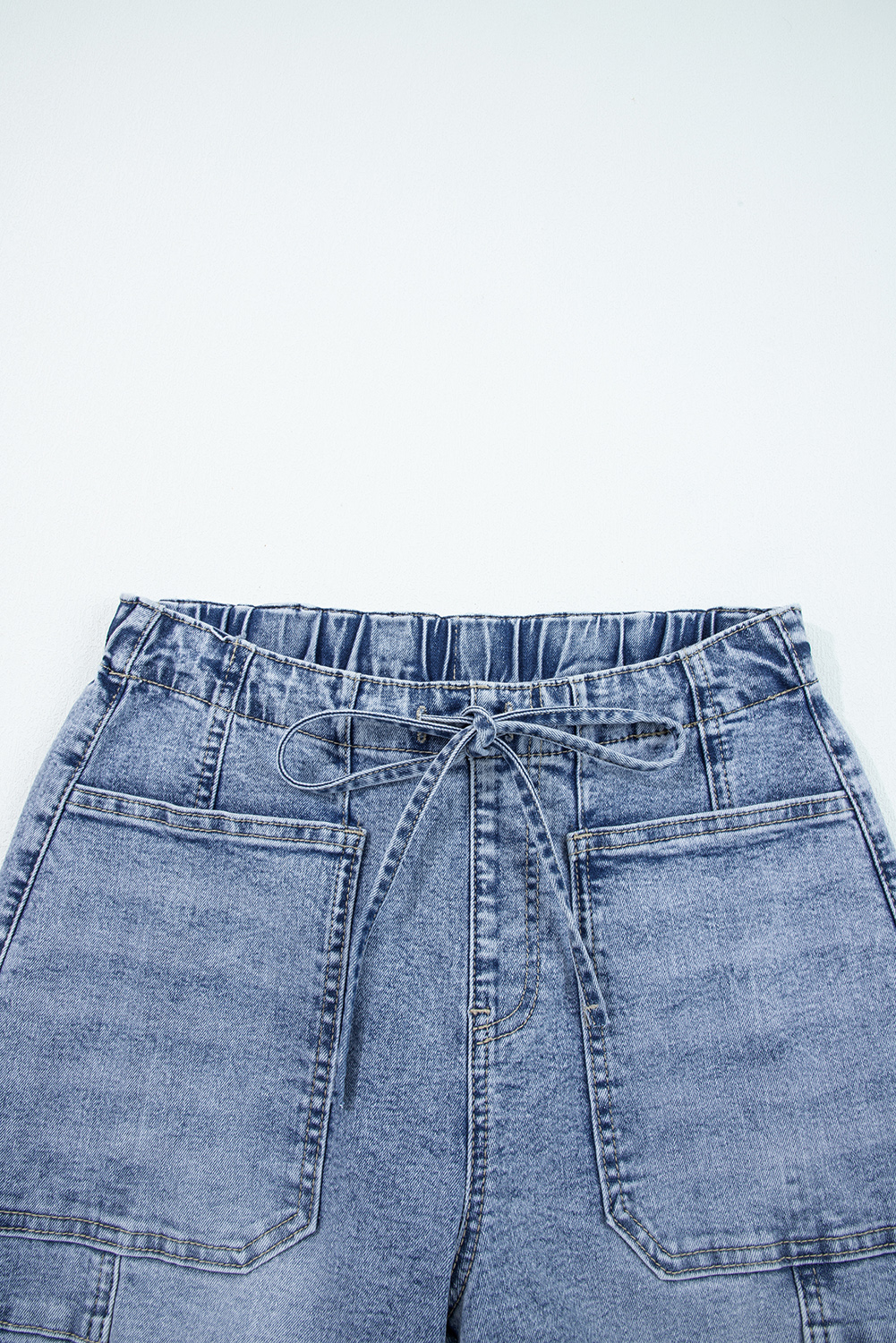 Myosotis Large Patch Pocket Drawstring Paperbag Waist Barrel Jeans