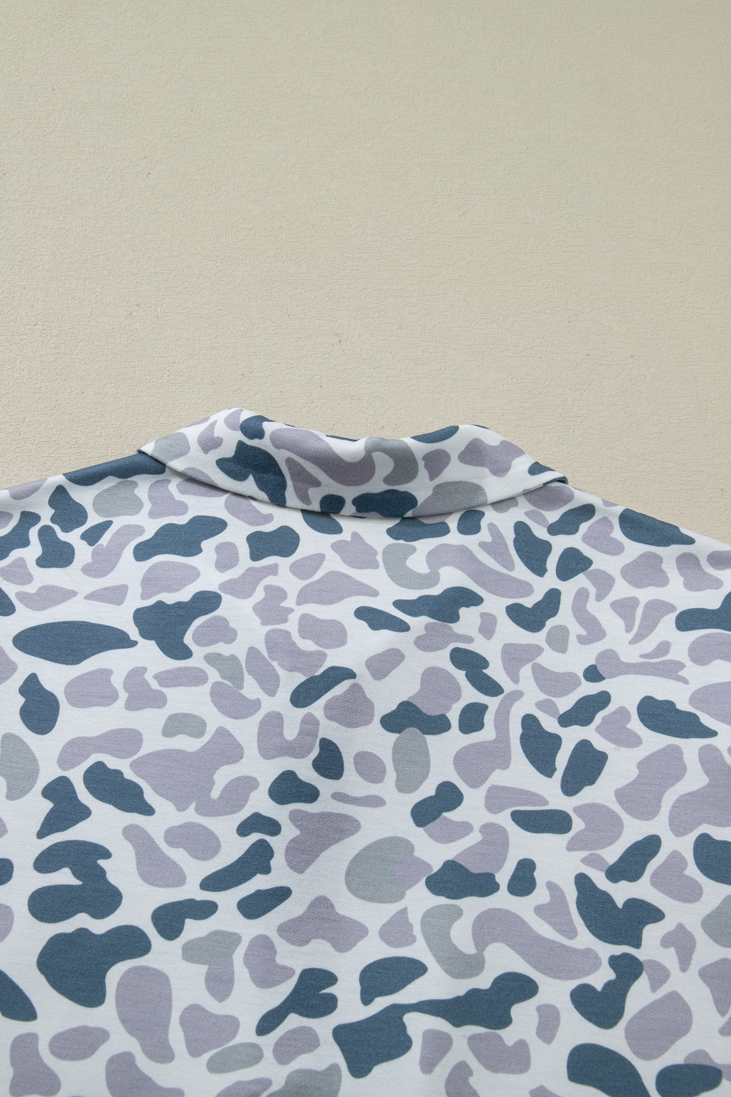 Beige Camo Print Wide Leg Casual Pants