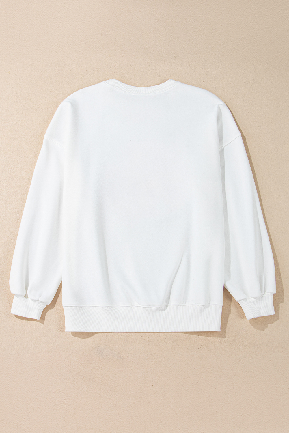 White Terry Halloween Pumpkin Patched Pattern Pullover Sweatshirt