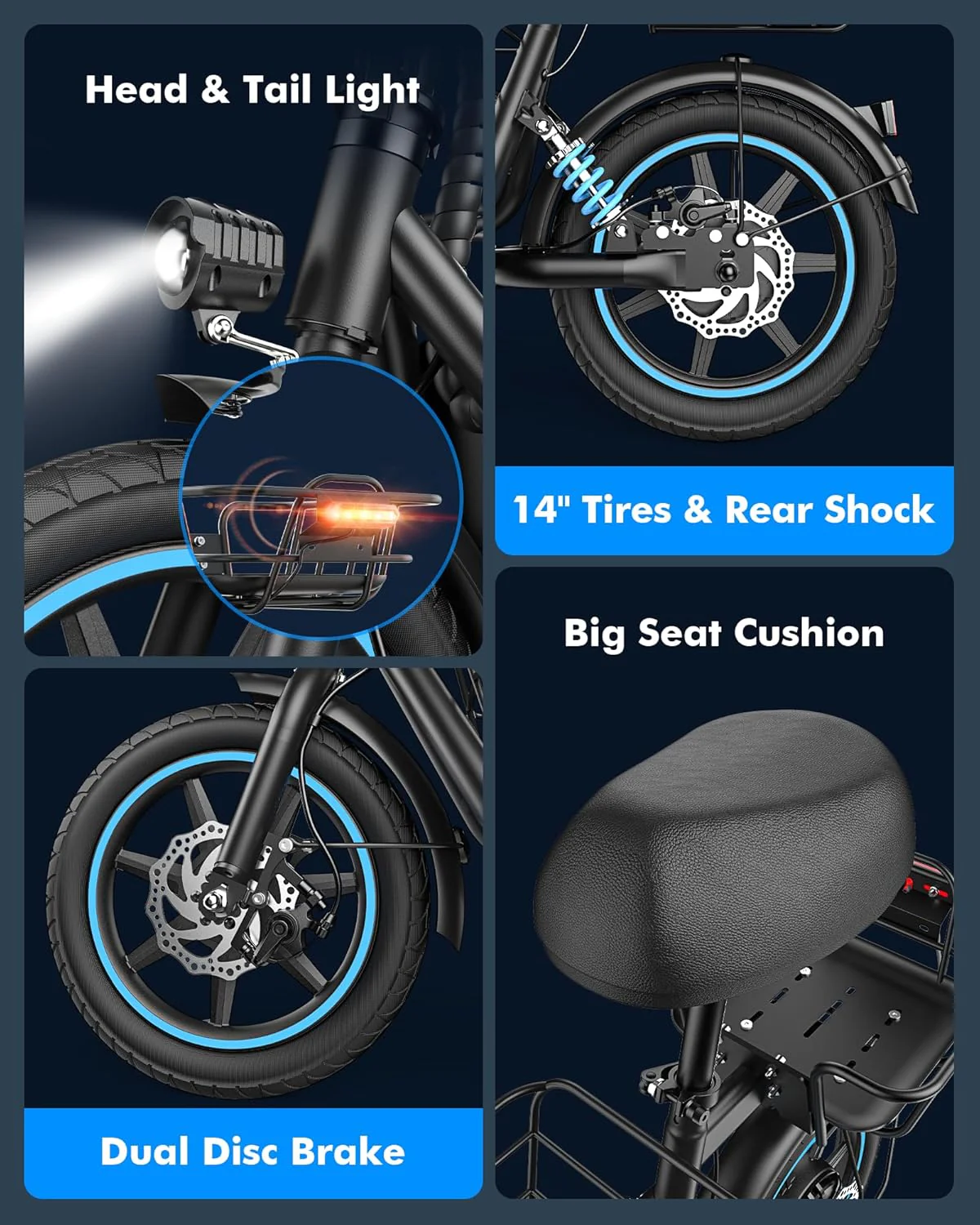 Adults Electric Scooter with Large Middle Basket