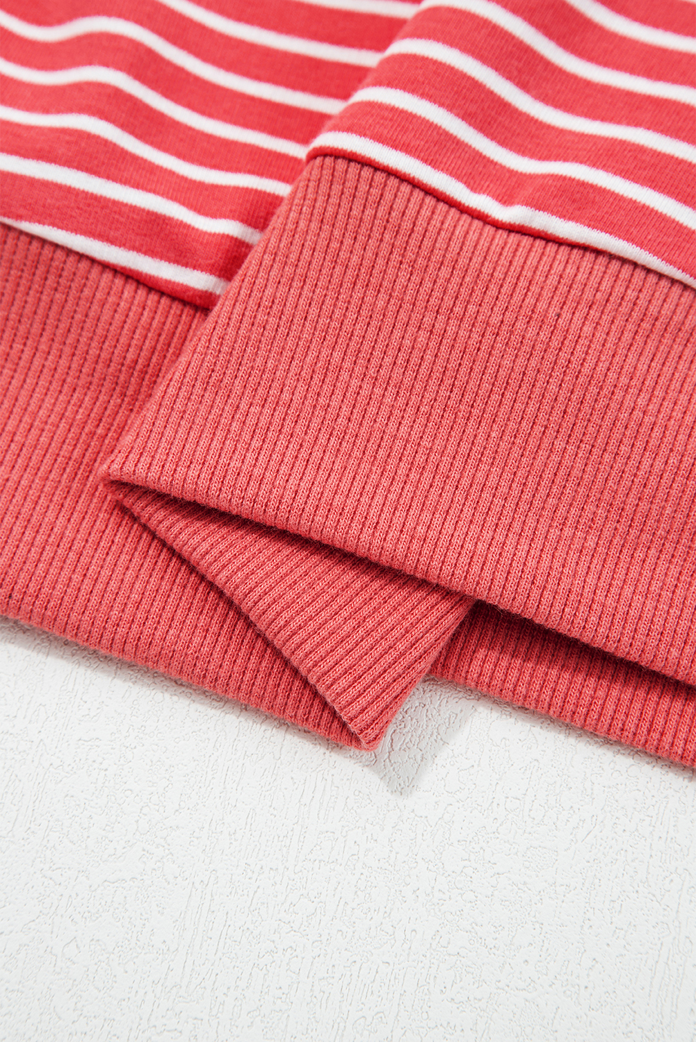 Red Stripe Puff Sleeve Stripe Hoodie