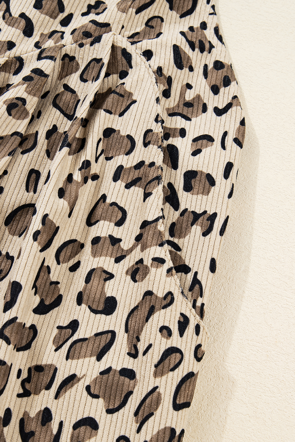 Brown Leopard Bib Wide Leg Jumpsuit
