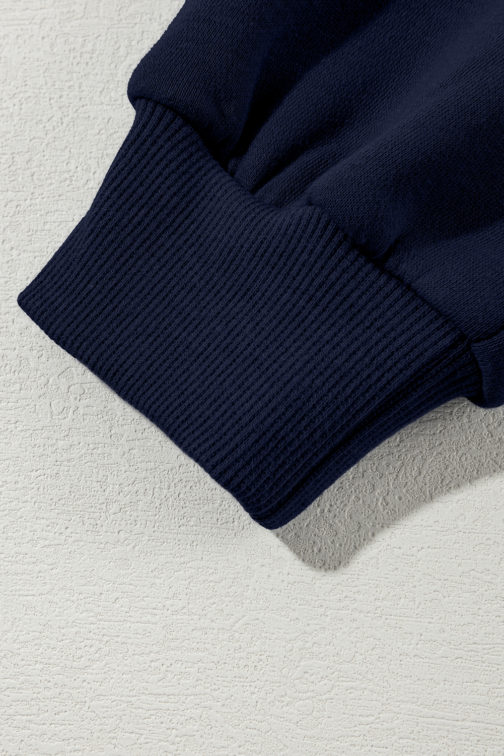 Navy Blue Drop Shoulder Zip Up Jacket Drawstring Pants Active 2pcs Set