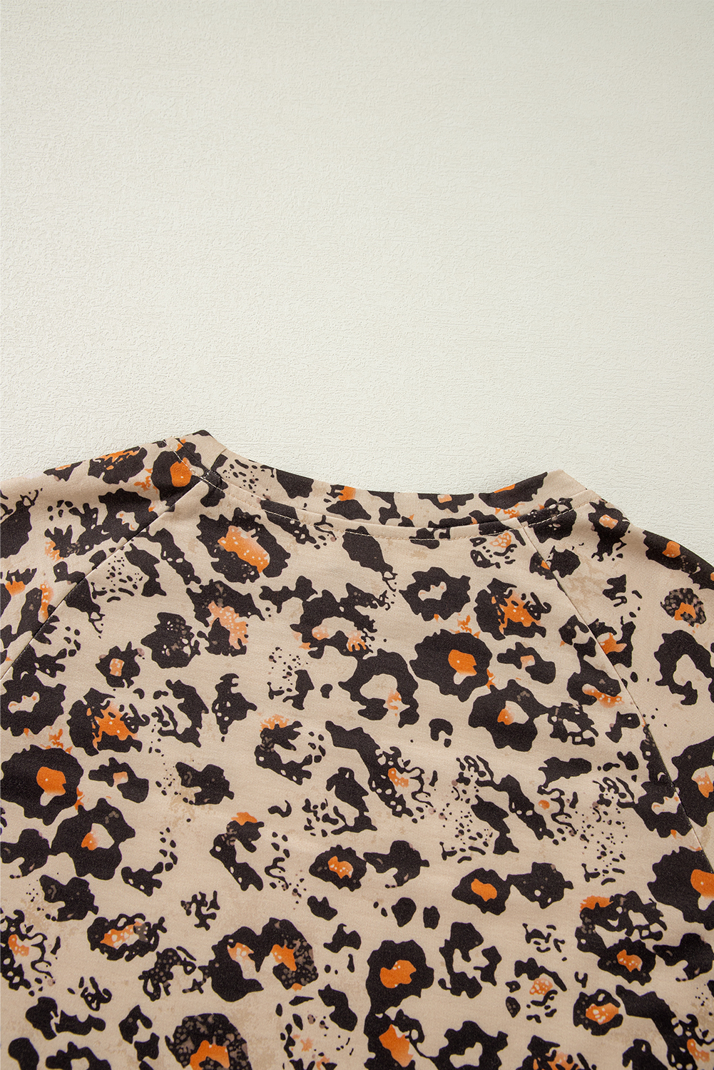 Brown Bleached Halloween Pumpkin Leopard Print Sweatshirt