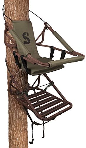 Summit Viper SD Climbing Treestand &ndash; Lightweight Aluminum, Foam Padded Seat, 300 lbs Capacity, Includes Safety Harness