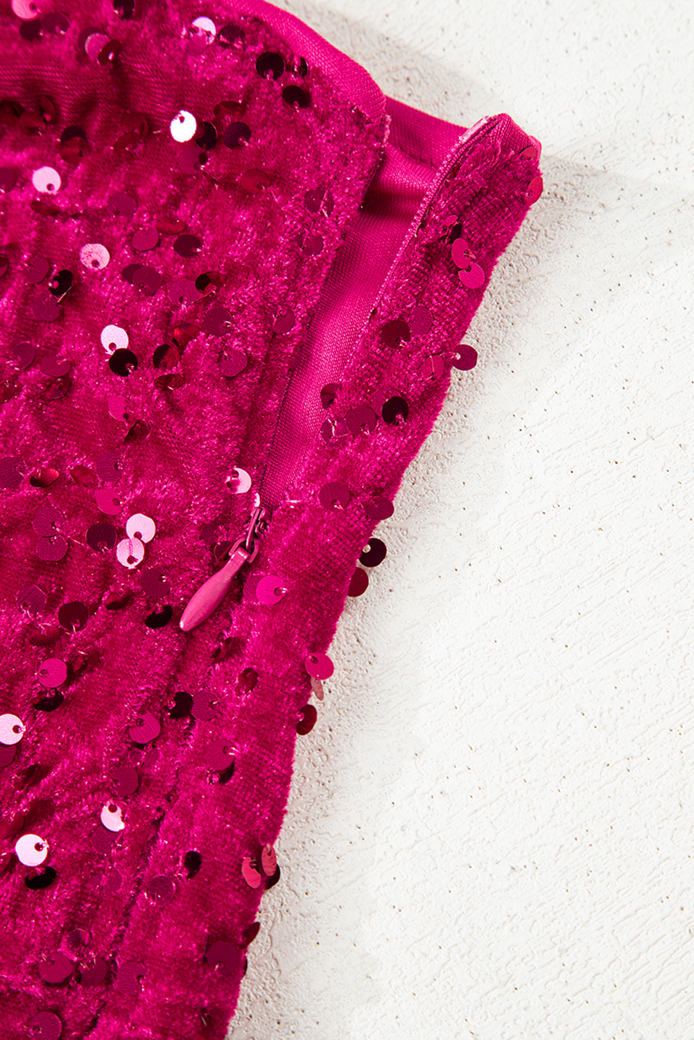 Pitaya Pink One Shoulder Thigh High Split Bodycon Sequin Gown