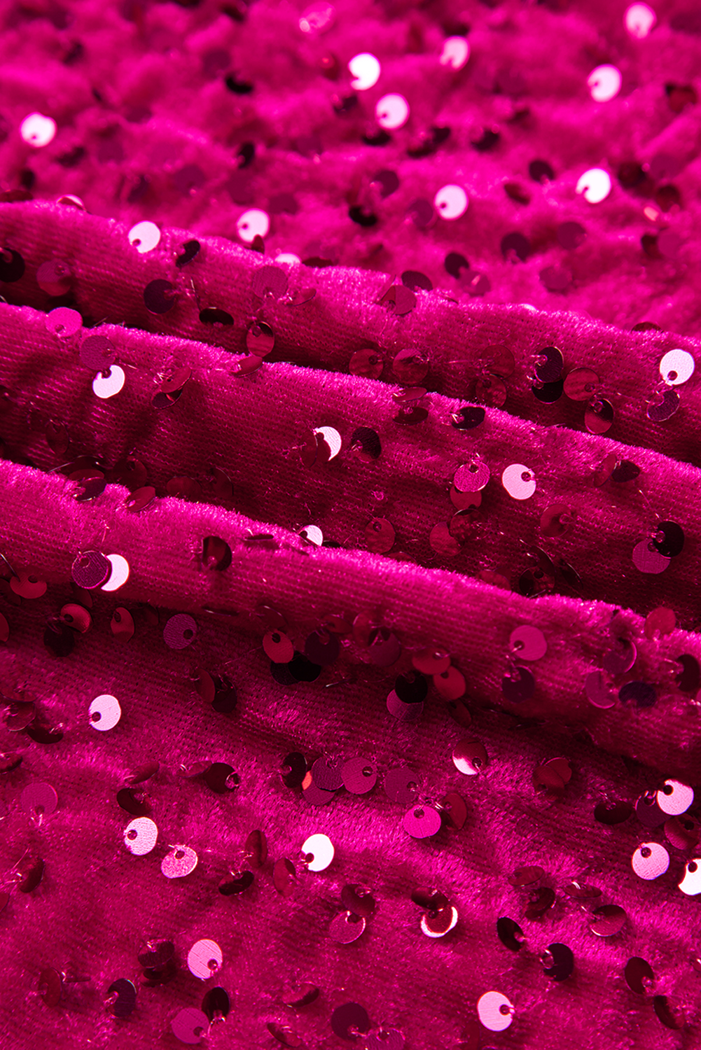 Pitaya Pink One Shoulder Thigh High Split Bodycon Sequin Gown