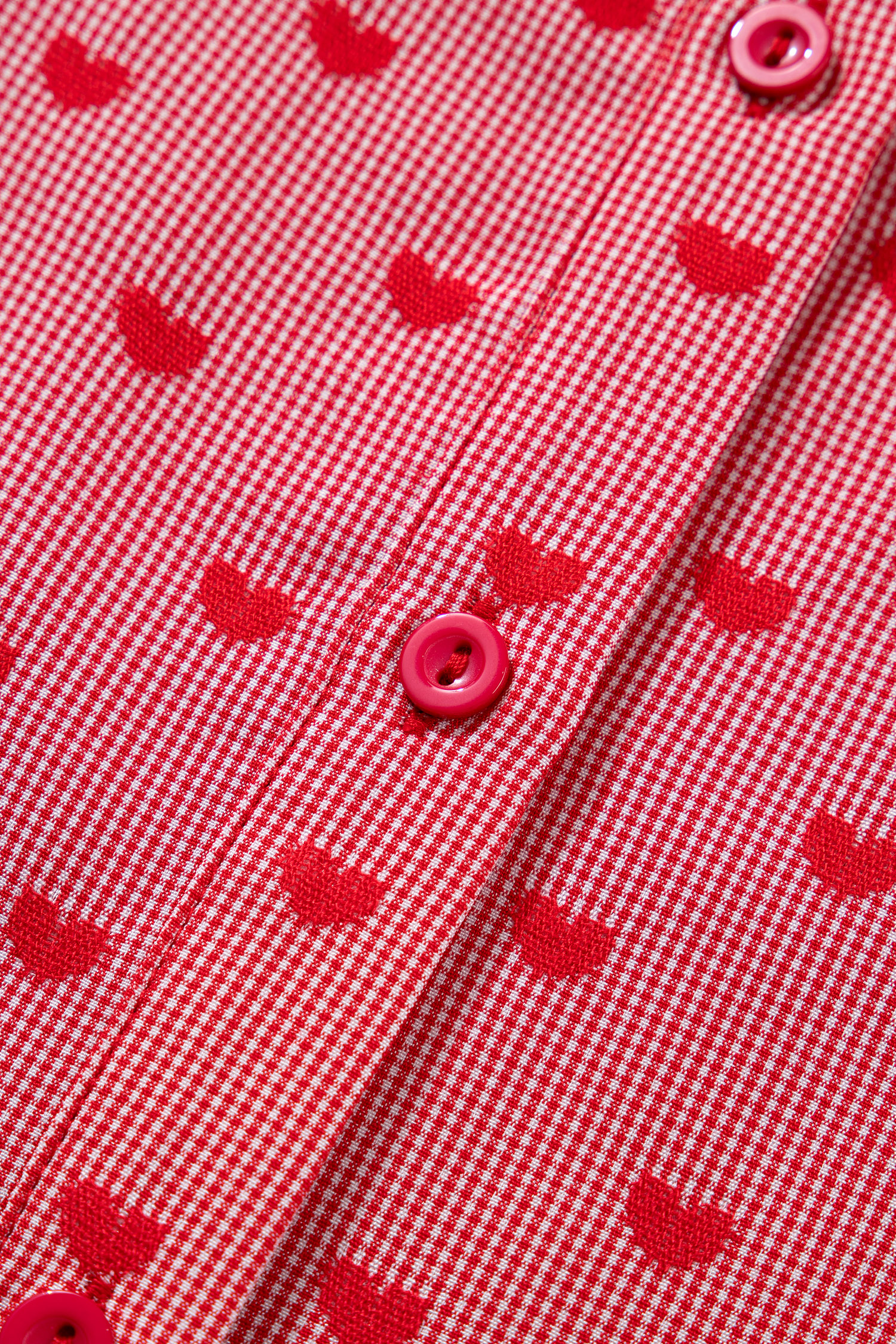 Red Heart Shape Print Half Sleeve Loose Valentine Shirt