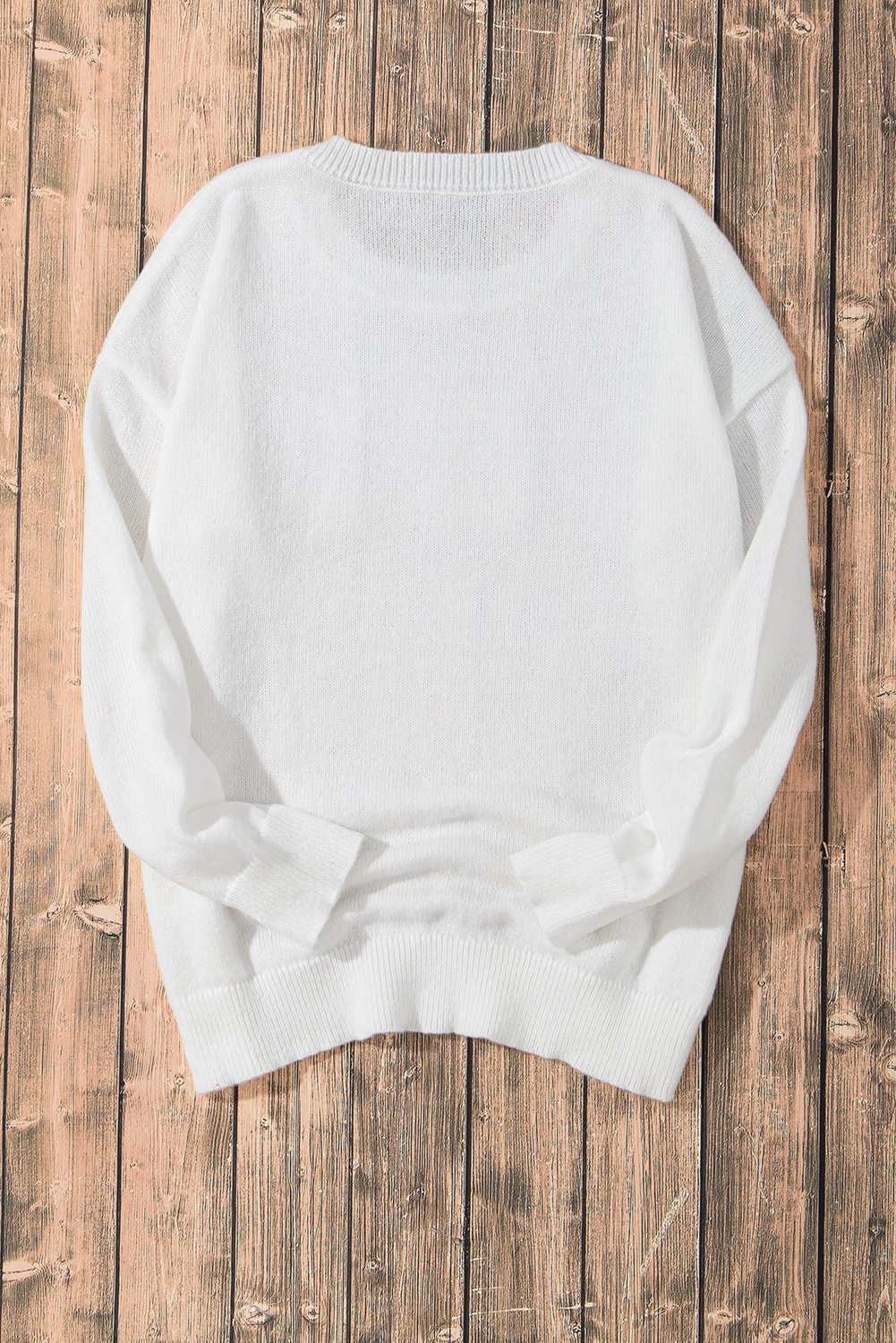 White Merry & Bright Round Neck Casual Sweater