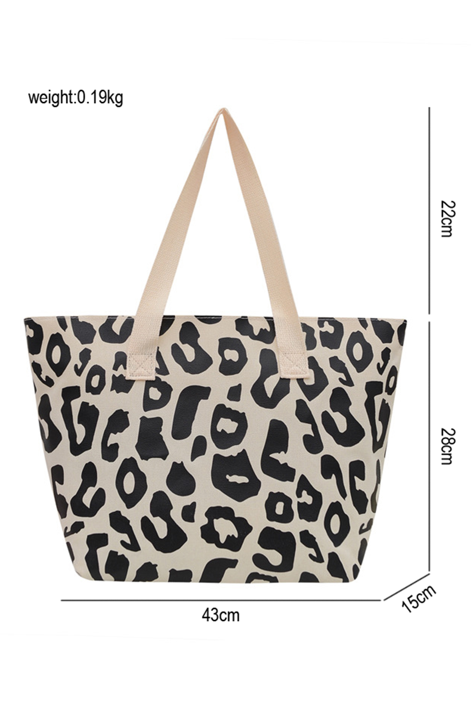 Black Leopard Print Canvas Tote Bag